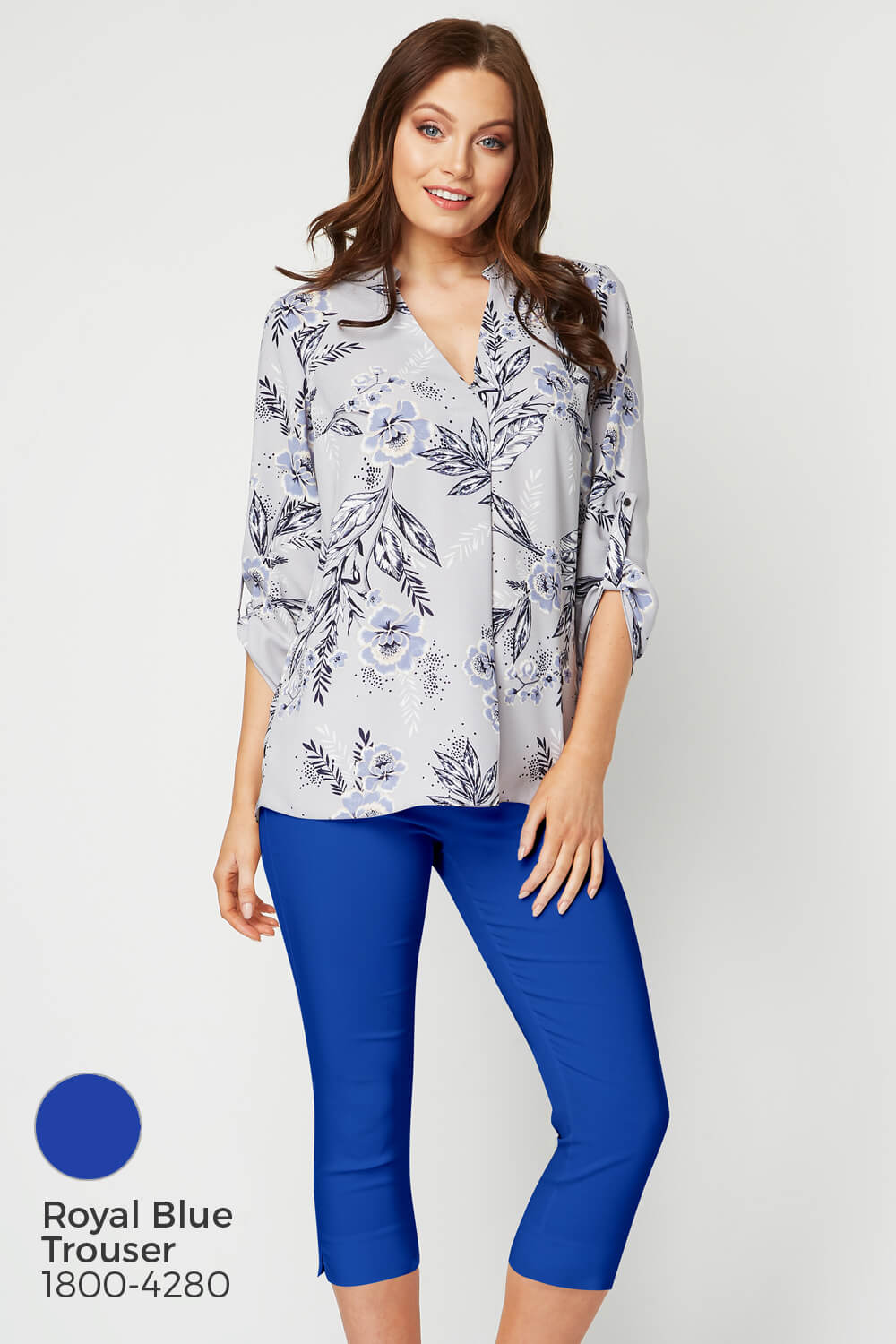 Light Blue Floral Oversized Shirt , Image 8 of 7