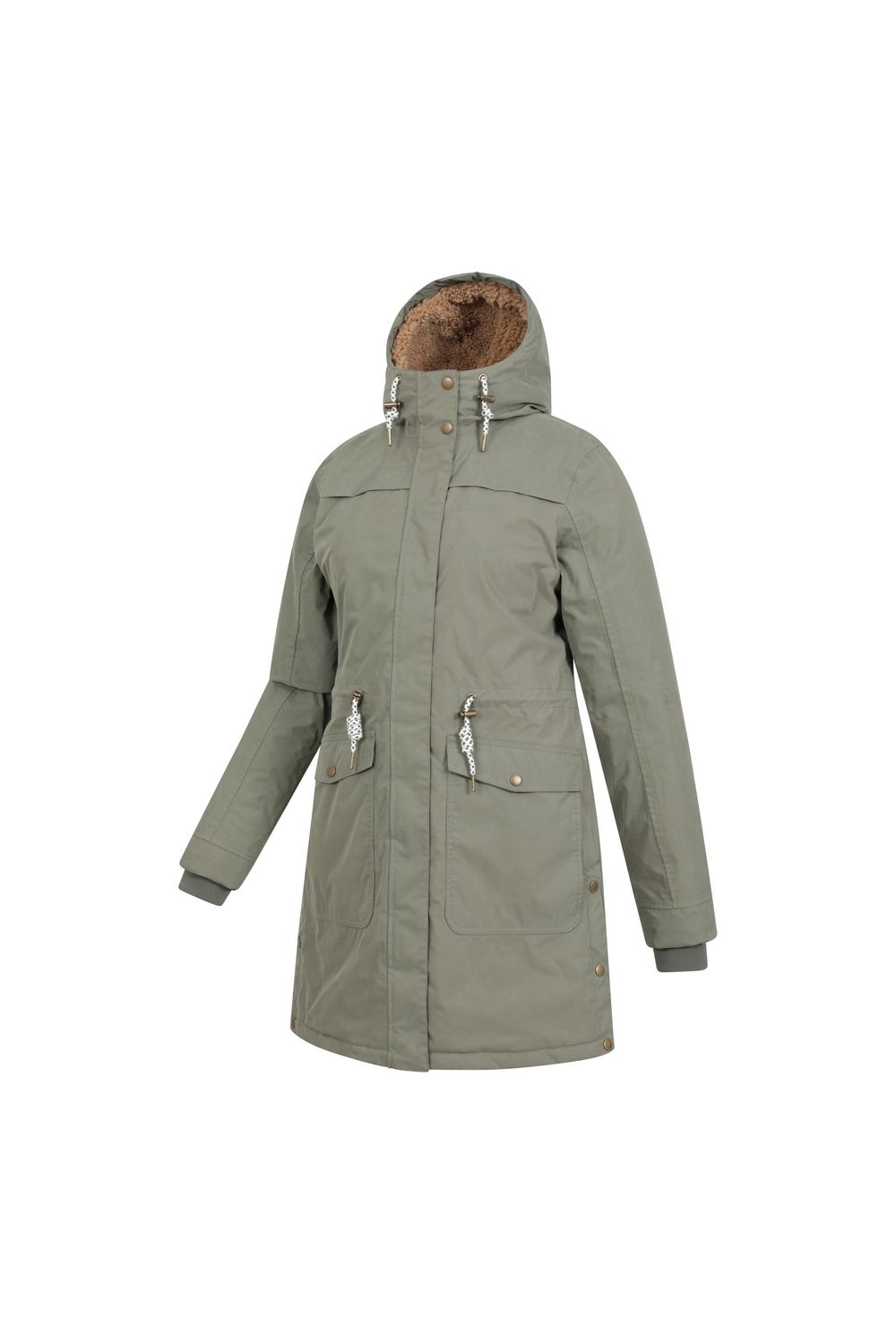 Khaki Acorn Waterproof Borg Lined Padded Parka, Image 3 of 4