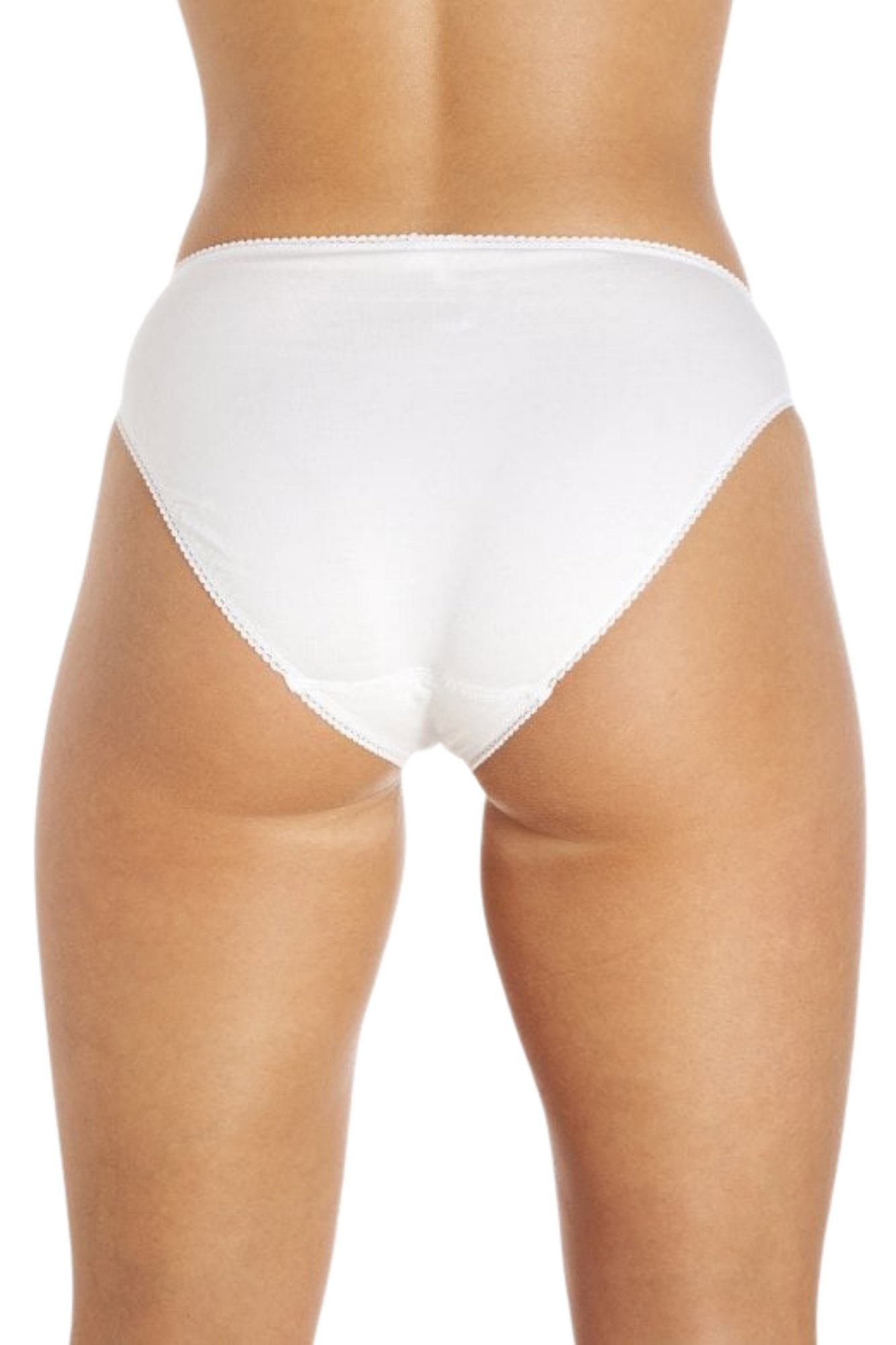 White Camille Lingerie White 3 Pack Lace Front HI-Leg Briefs, Image 3 of 4