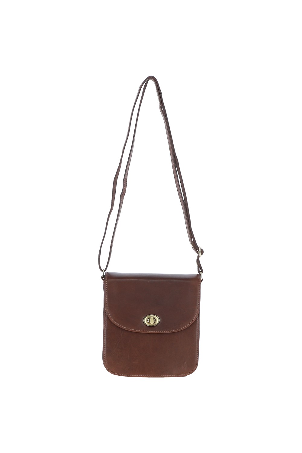 Brown Medium Real Leather Crossbody Bag, Image 2 of 5
