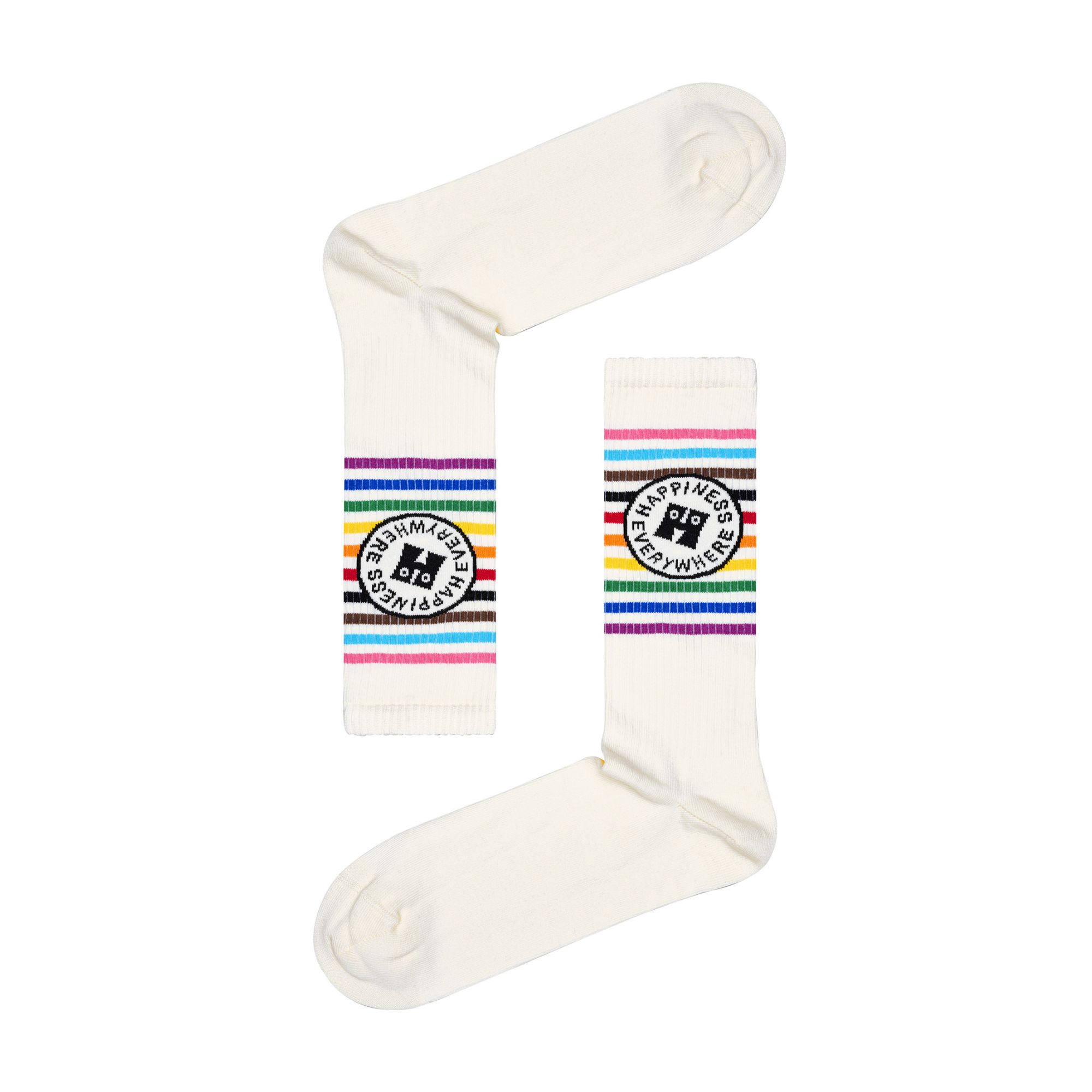 White 1 Pack & Cotton LGBTQ+ Pride Design Socks, Image 3 of 3