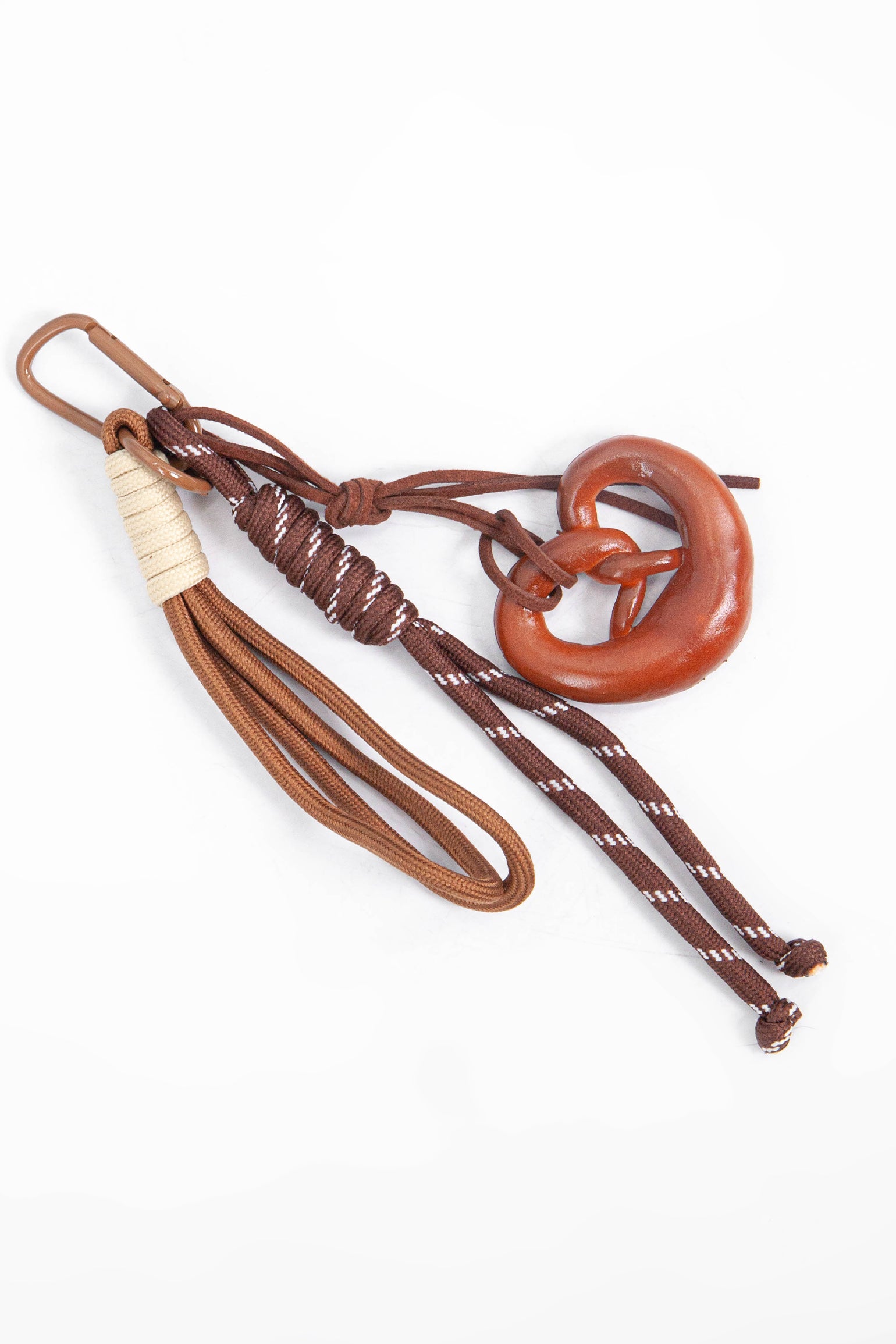 Brown Pretzel Clip On Bag Charm, Image 3 of 3