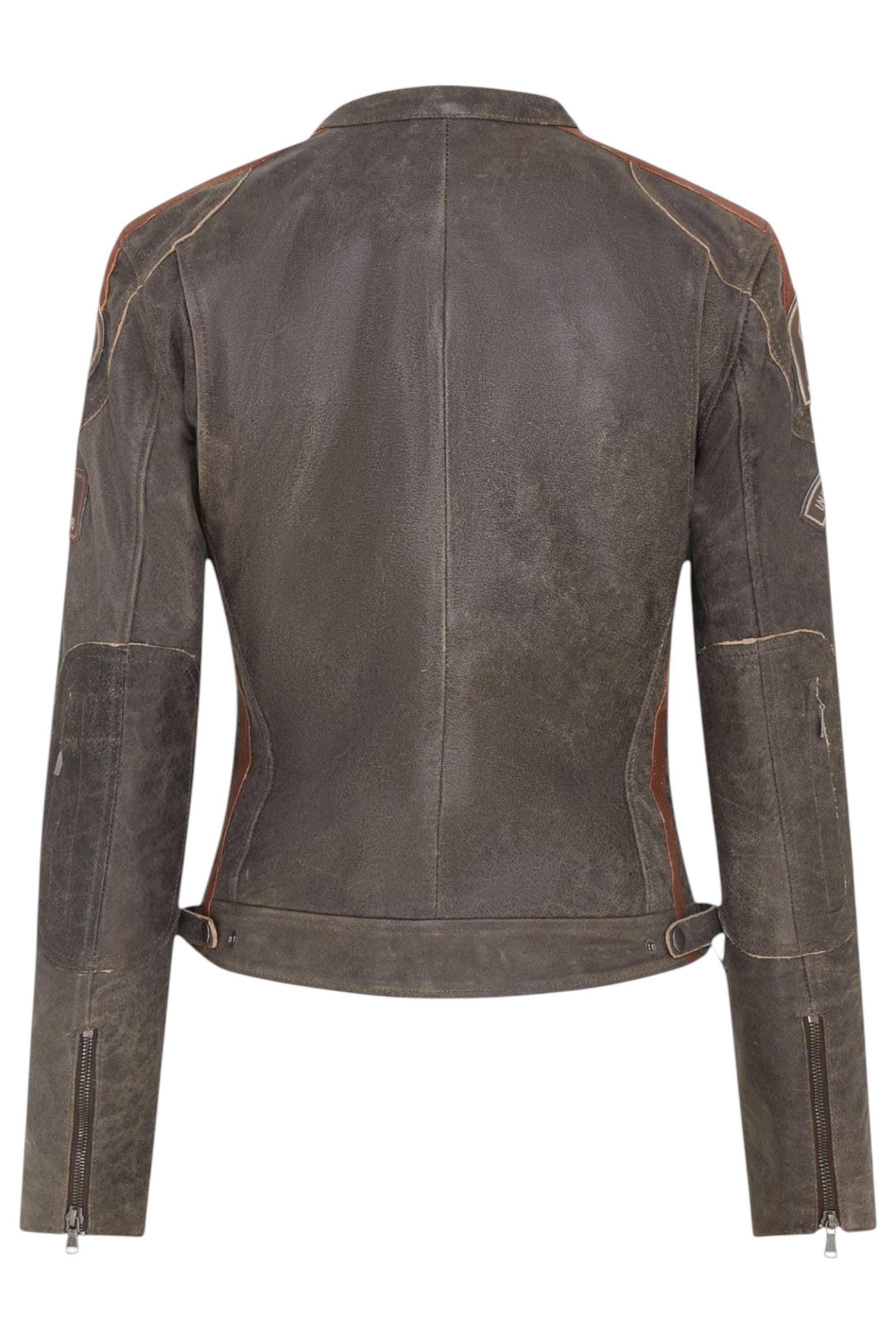 Sand Biker Racing Badges Leather Jacket, Image 5 of 5