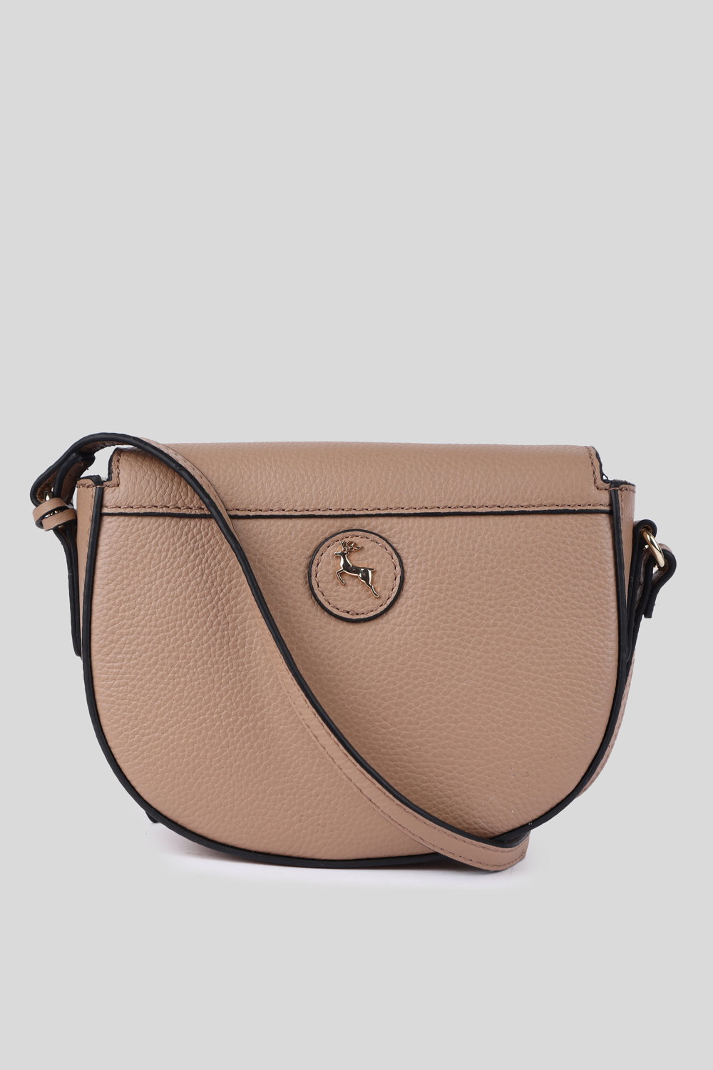 Beige 'Borsa della Moda' Real Leather Saddle Crossbody Bag, Image 3 of 4