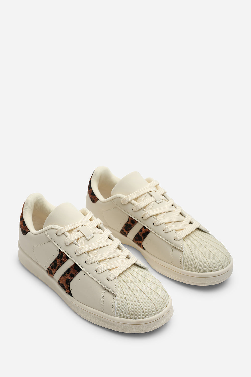 Beige Where's That From Beige Yamileth Stripe Panel Detailed Trainer, Image 4 of 6