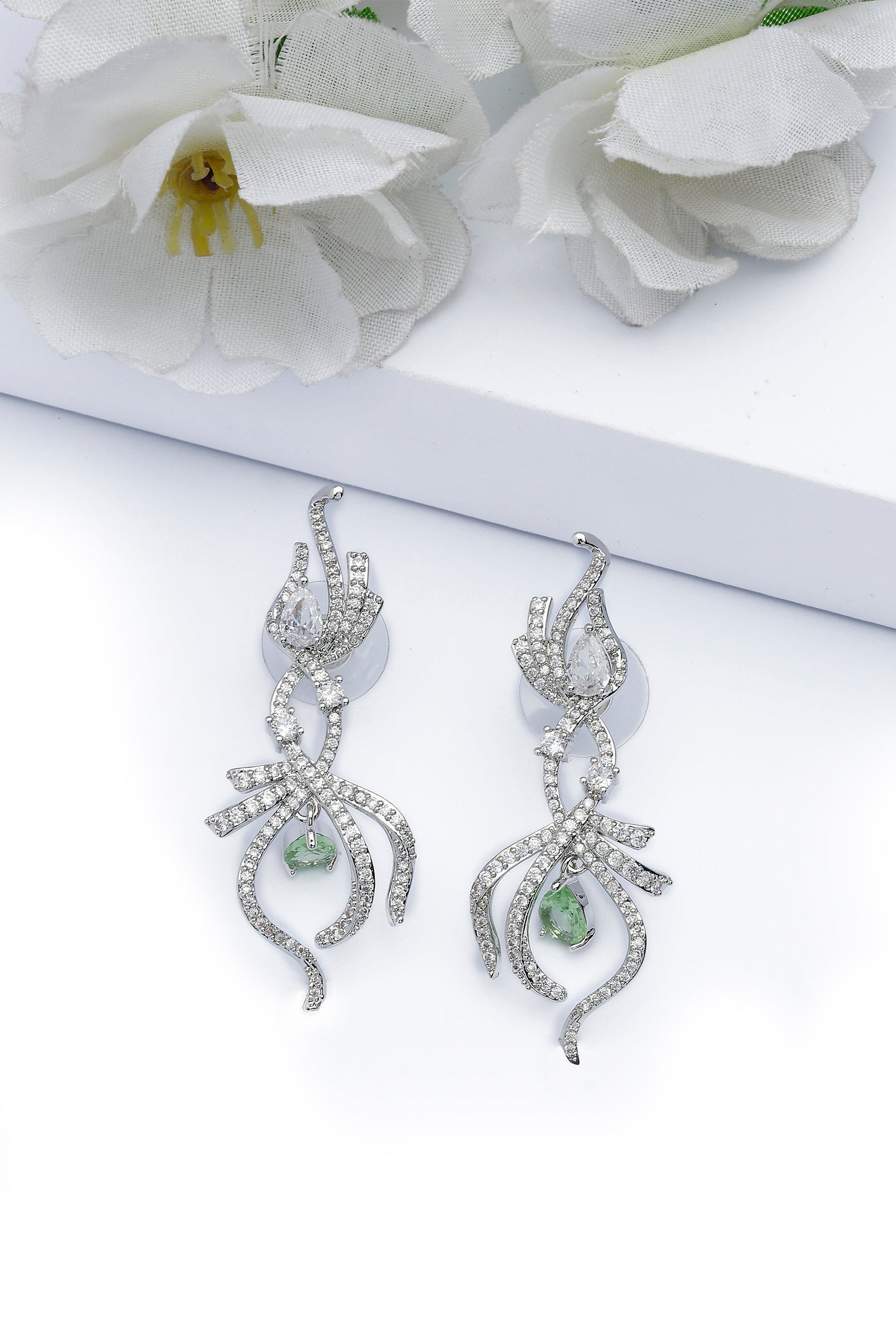Silver Infinity Pear shaped Earrings, Image 2 of 4