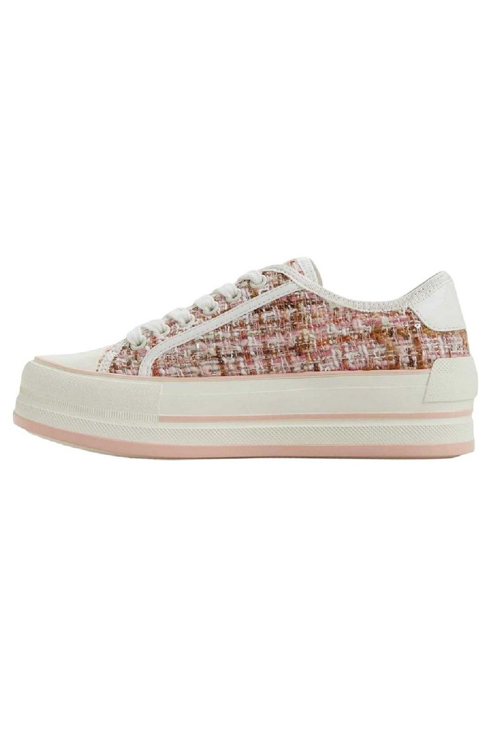 Pink Rayes Tweed Trainers, Image 3 of 4