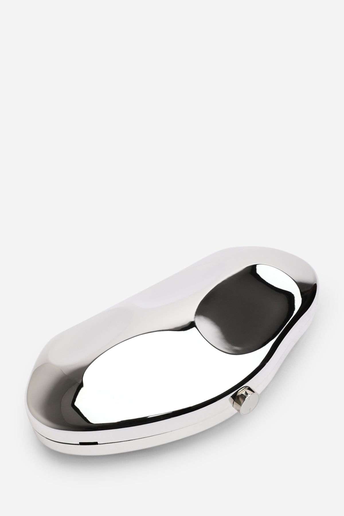 Silver Nude Sculpted Evening Clutch Bag, Image 3 of 6