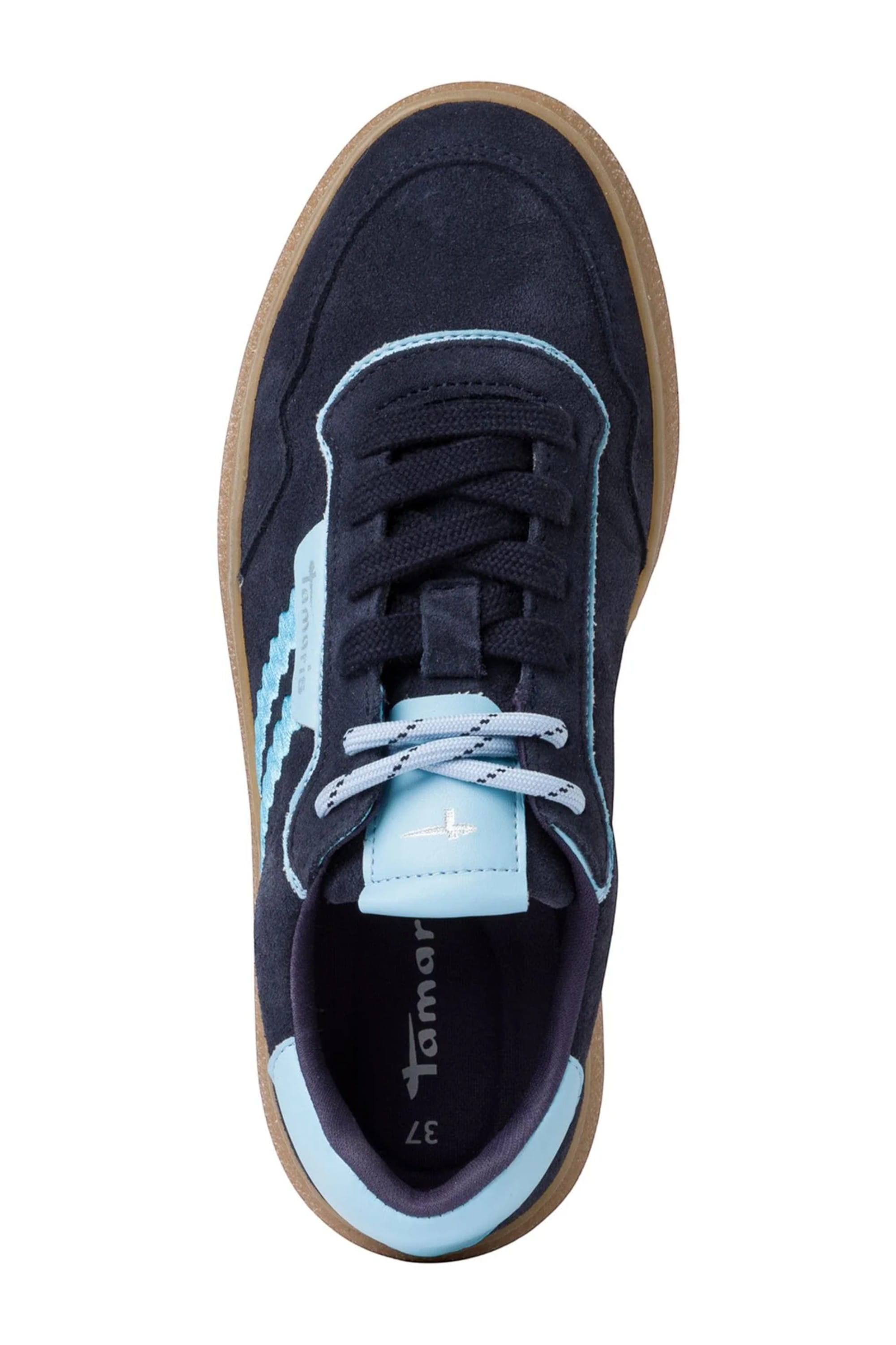 Blue Tamaris Blue Tamaris Womens Navy Blue Stripe Sneakers, Image 5 of 7