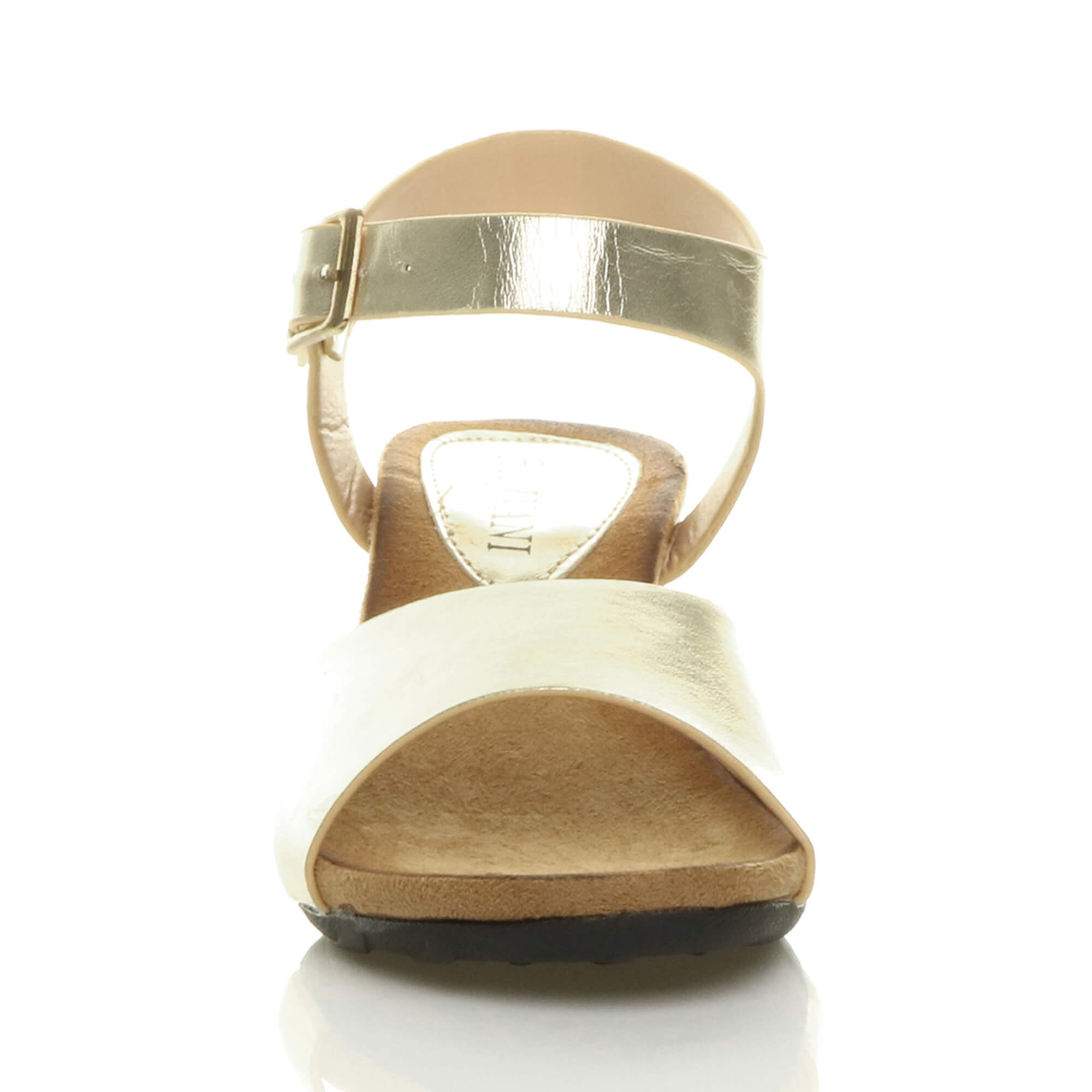 Low Wedge Heel Buckle Sandals, Image 5 of 7