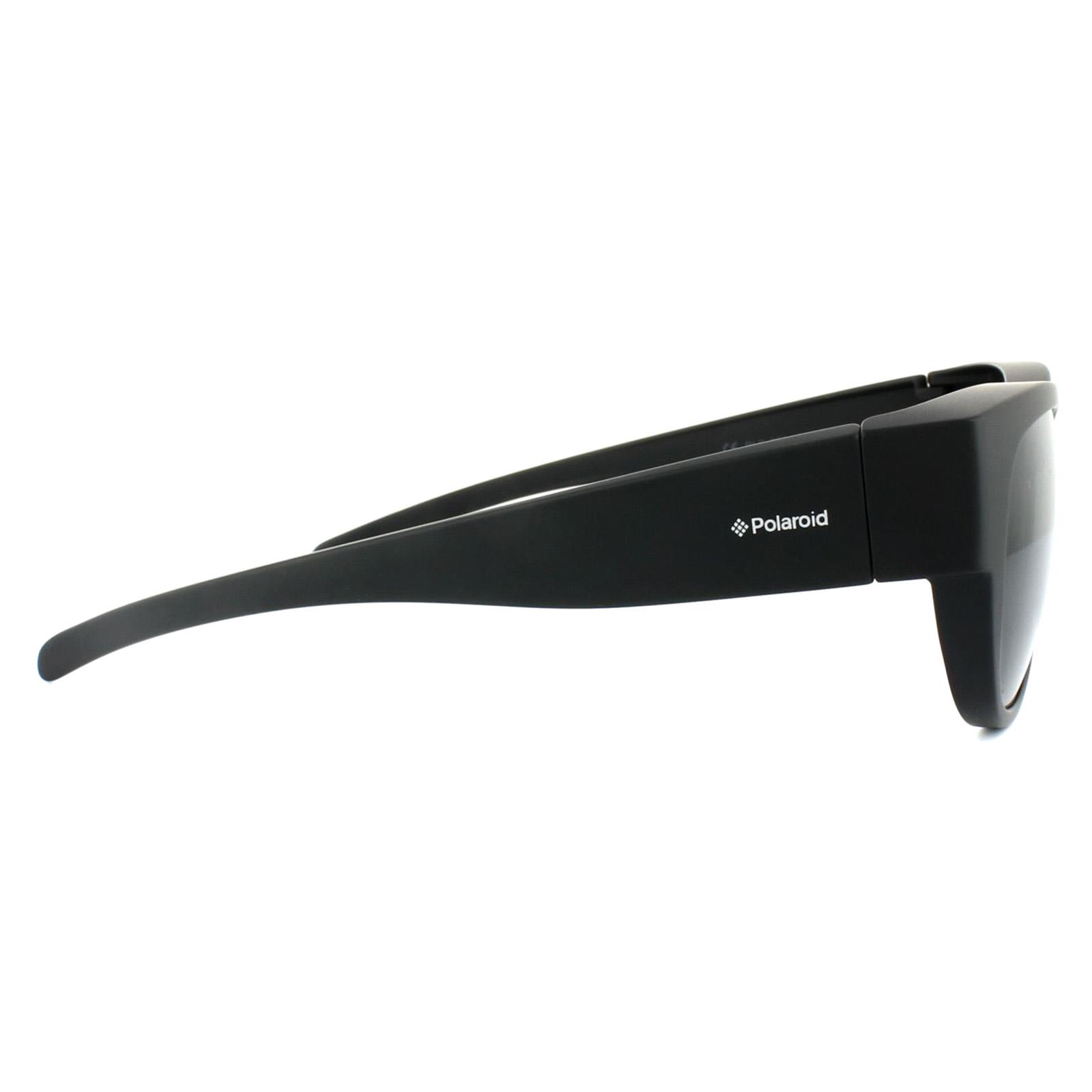 Black Suncovers Oval Matte Black Grey Polarized Sunglasses, Image 4 of 4