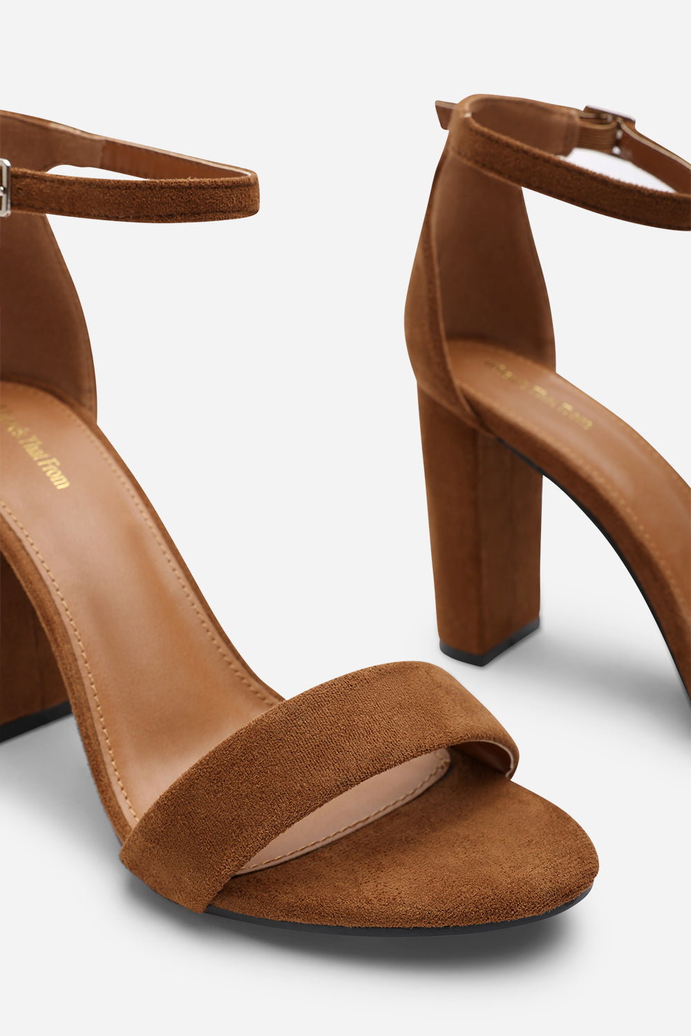 Brown 'Skye' Strappy Block Heels Buckle, Image 5 of 6