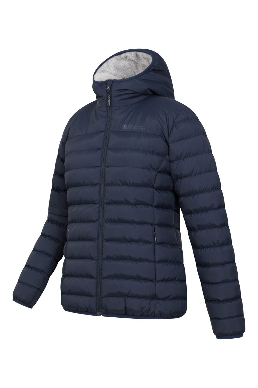 Navy Faux Fur Lined Padded Jacket, Image 3 of 5