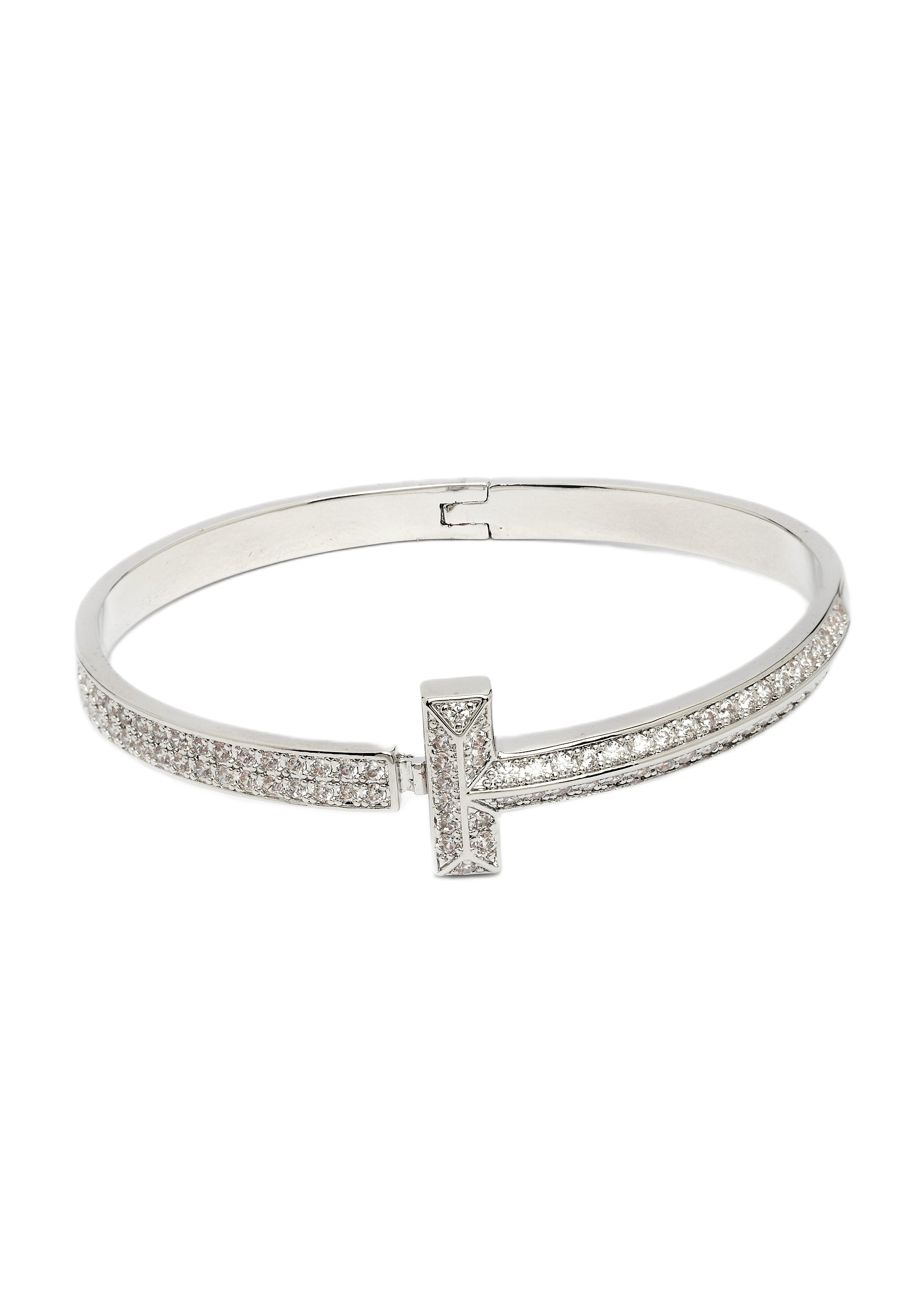 Silver Modern Minimalist Bangle, Image 3 of 6