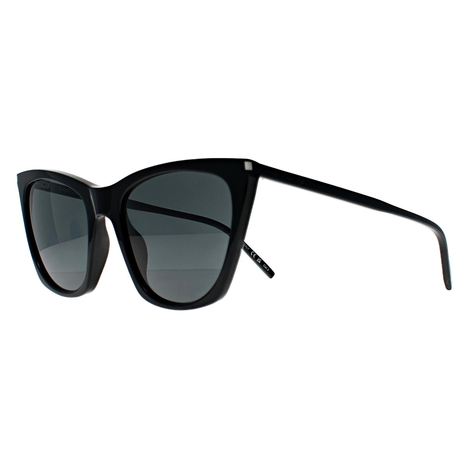 Black Cat Eye Shiny Black Grey SL 214 Kate Thin, Image 2 of 3