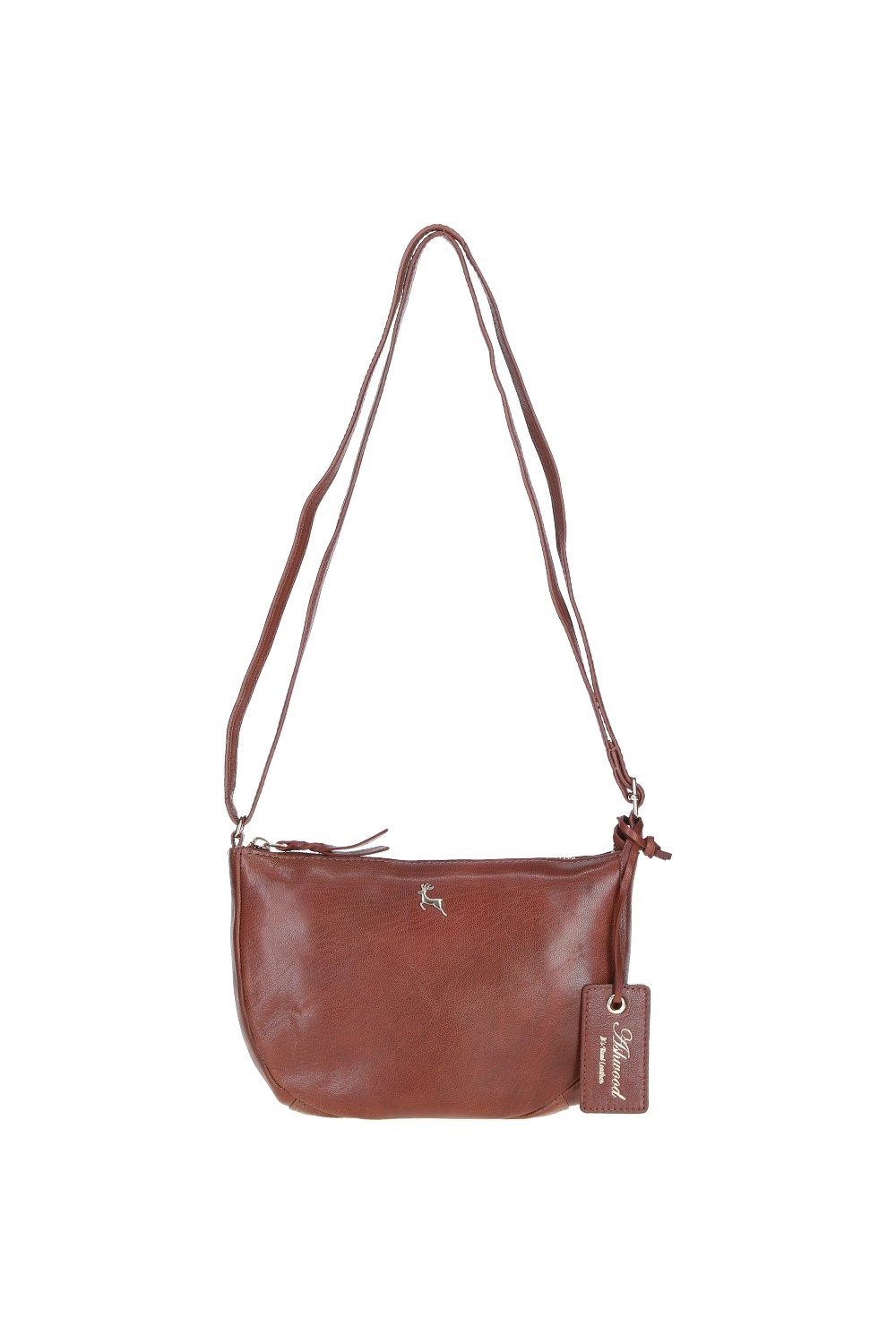 Brown 'Naomi' Real Leather Compact Crossbody Bag, Image 2 of 4