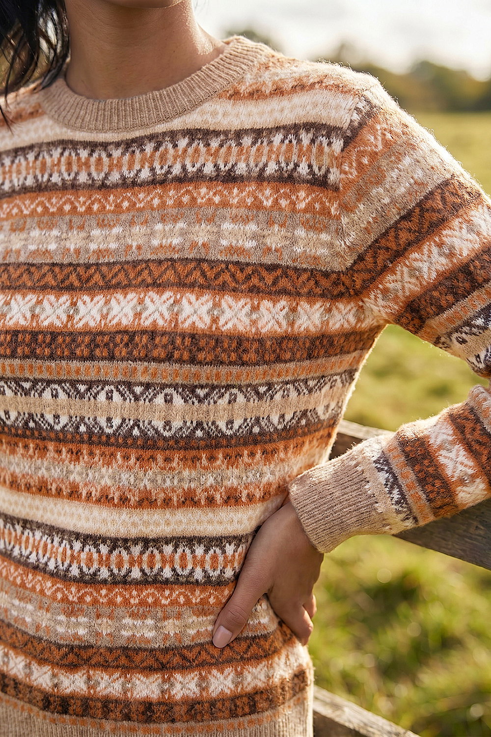 Rust Fairisle Soft Knit Jumper, Image 5 of 4