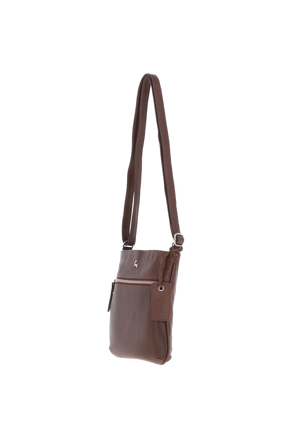 Tan 'Edinburgh' Real Leather Crossbody Bag, Image 3 of 4