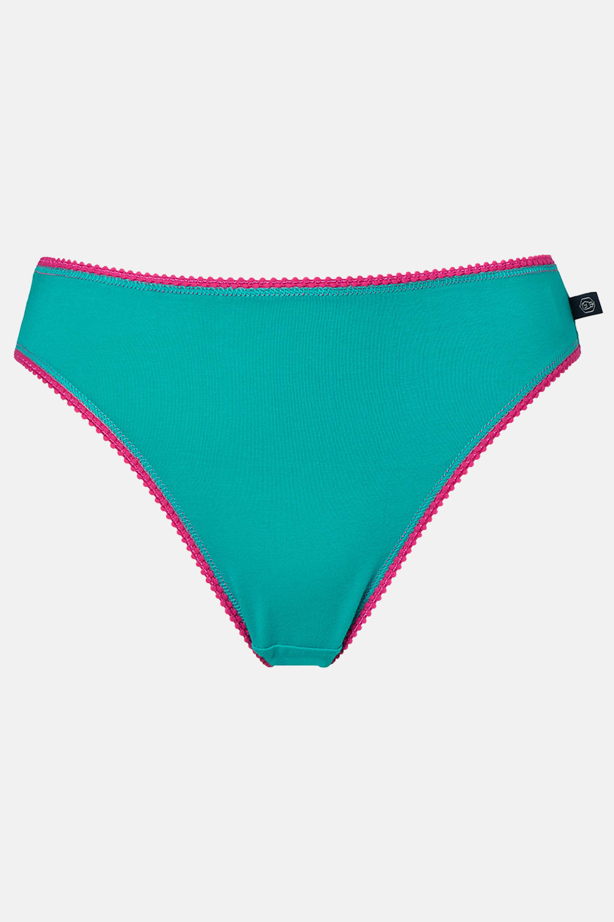 Teal British Boxers Teal Pack of Three "Amusements" Cotton High Leg Knickers, Image 3 of 6