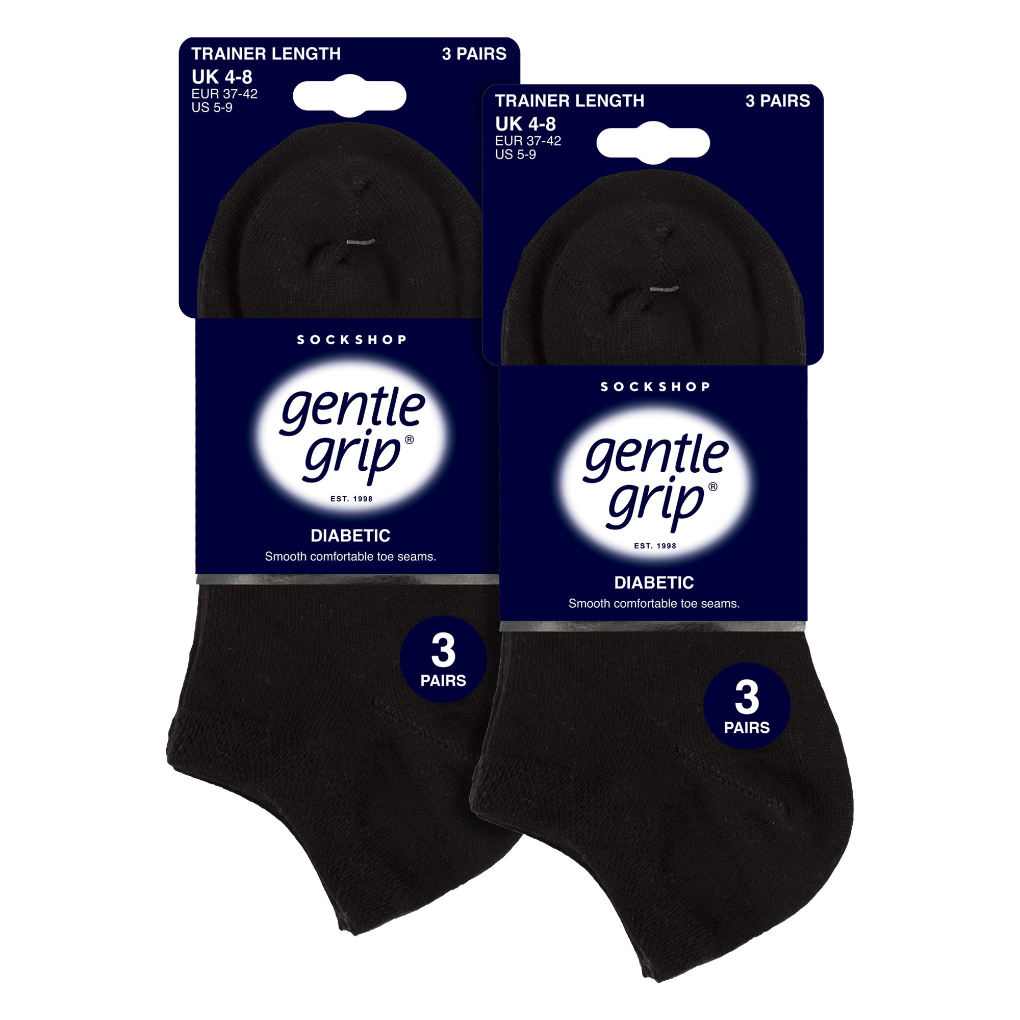 Black 6 Pack Trainer Cotton Rich Socks, Image 5 of 5