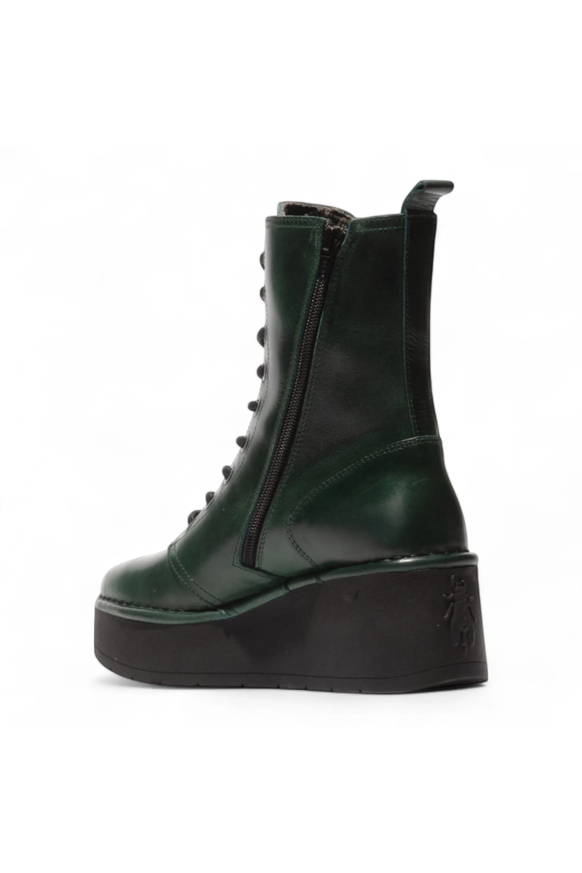 Dark Green Womens Soft Platform Ankle Boots-HAIT273, Image 4 of 5