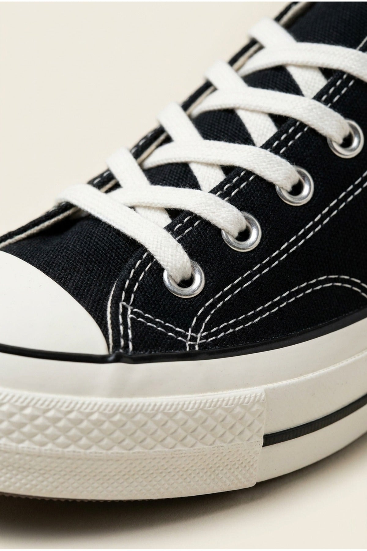 Black Pearl Canvas Lace Up Low Trainers, Image 3 of 5