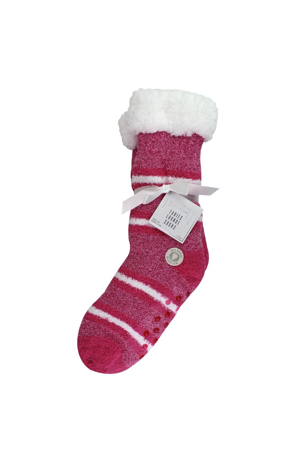 Pink Ladies Soft Fluffy Lounge Socks | Warm Cosy Home Slipper Socks, Image 2 of 5