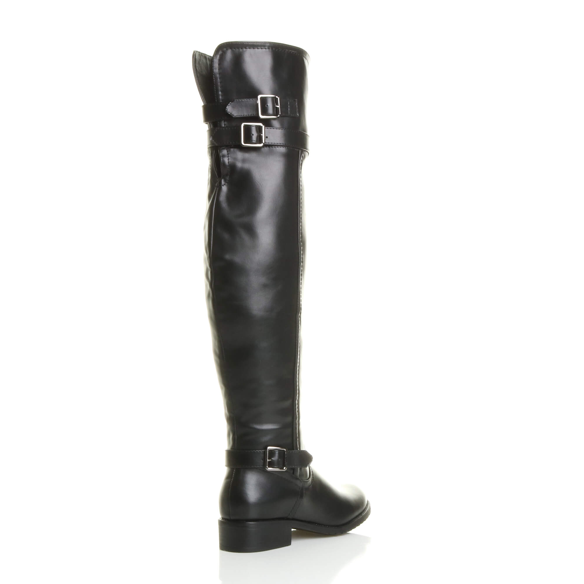 Black AJVANI Black Riding Over The Knee Boots, Image 4 of 8