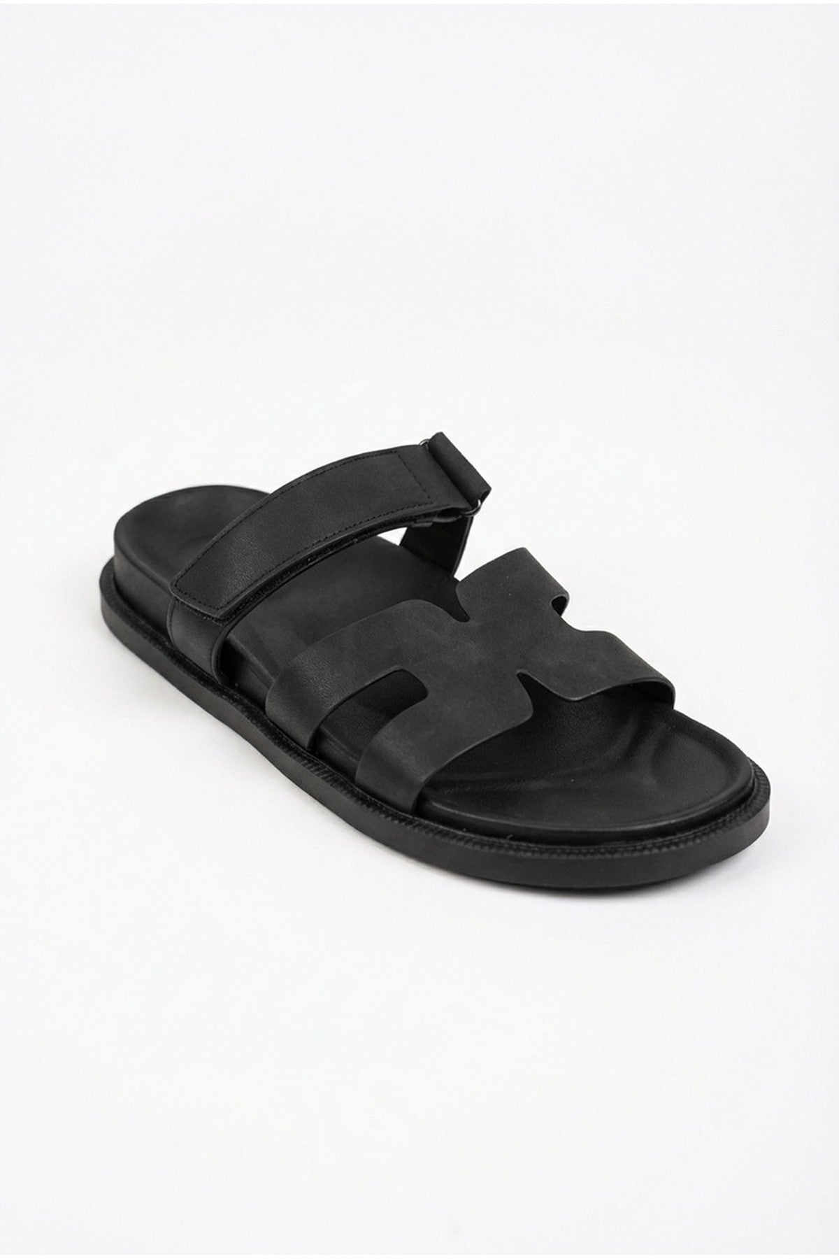 Black Nora Womens Double Strap Slide Sandals, Image 5 of 6