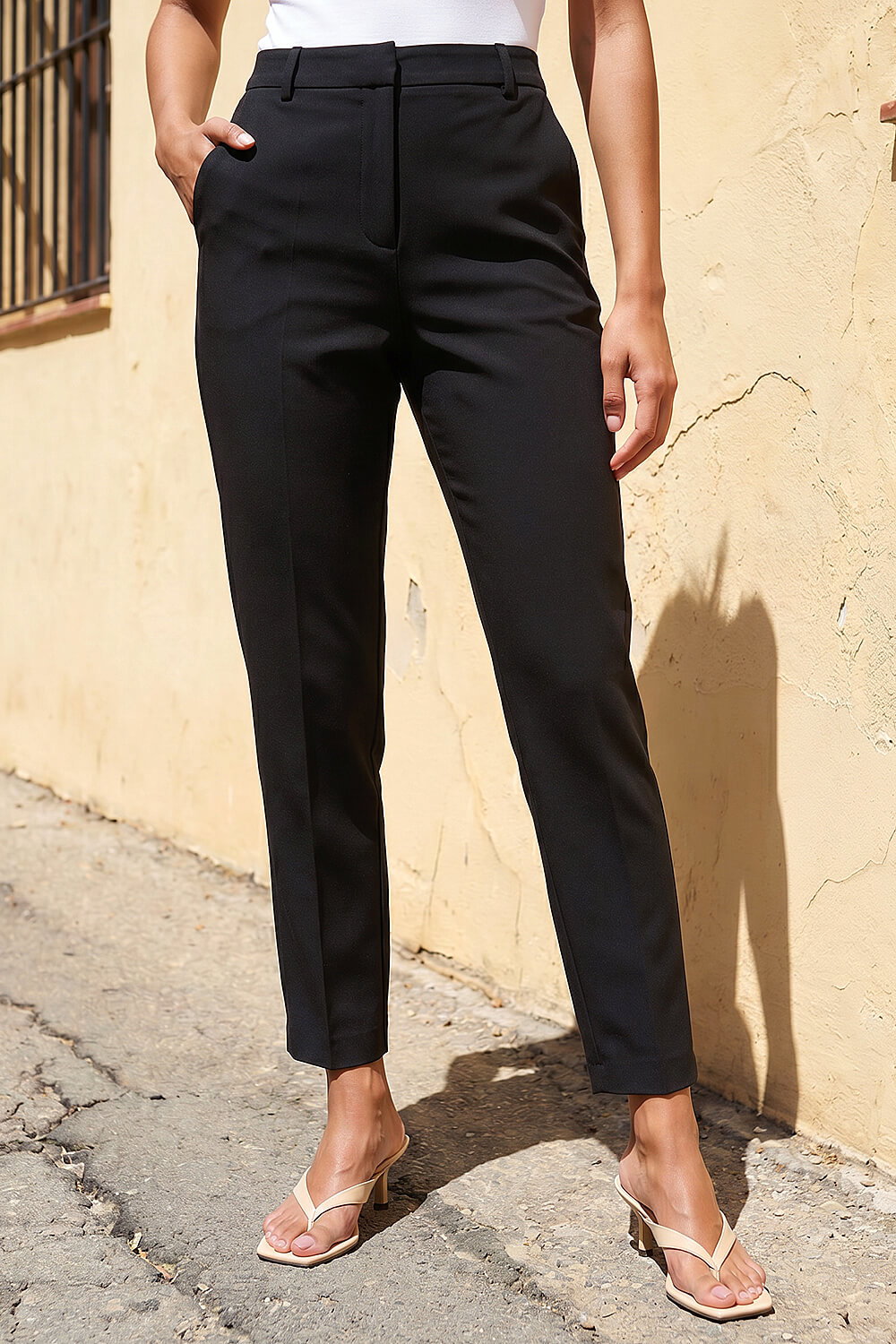 Black Regular Slim Leg Trouser, Image 3 of 4