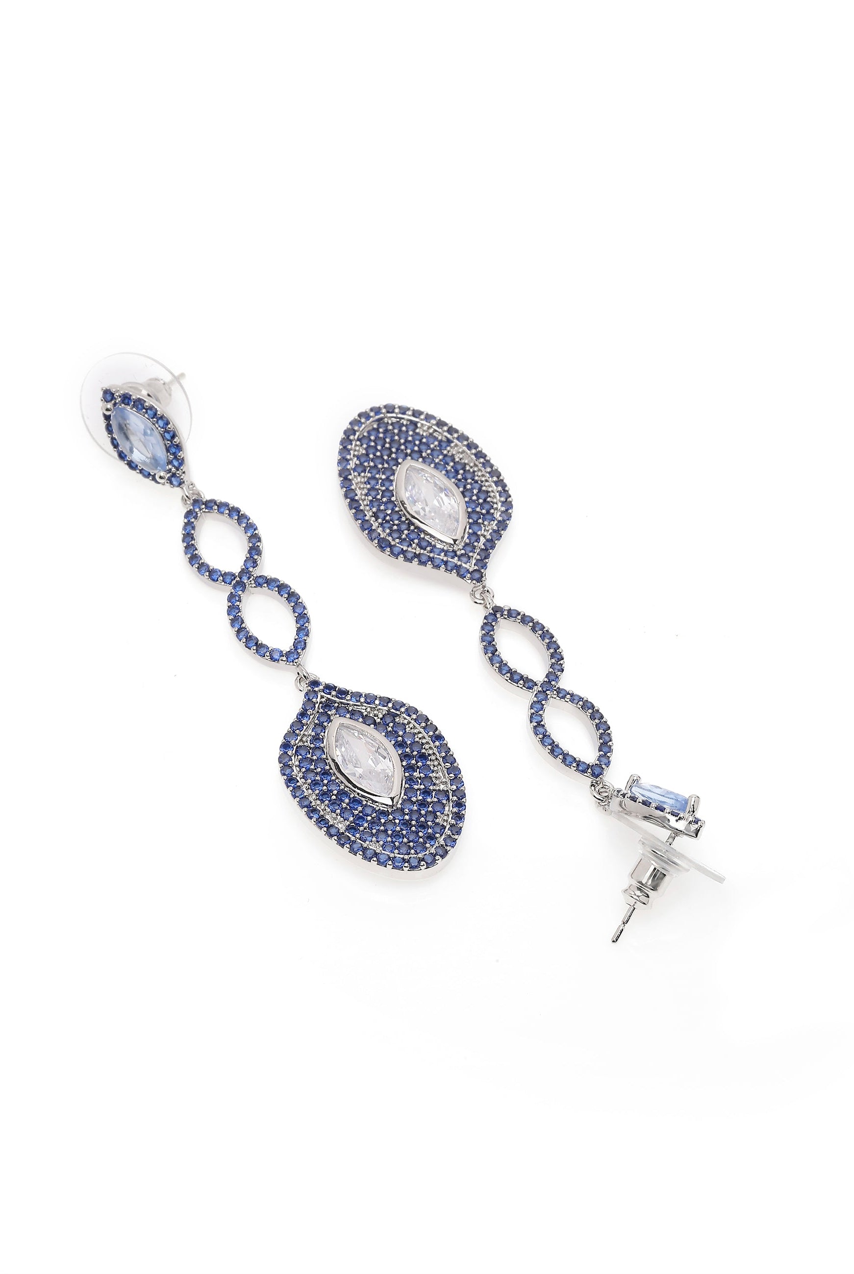 Blue Infinity Dangle Earrings, Image 3 of 4