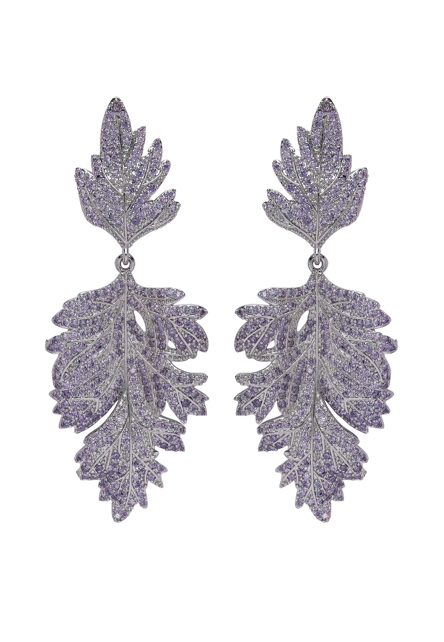 Blue Diva Leaf Shaped Drop Earrings