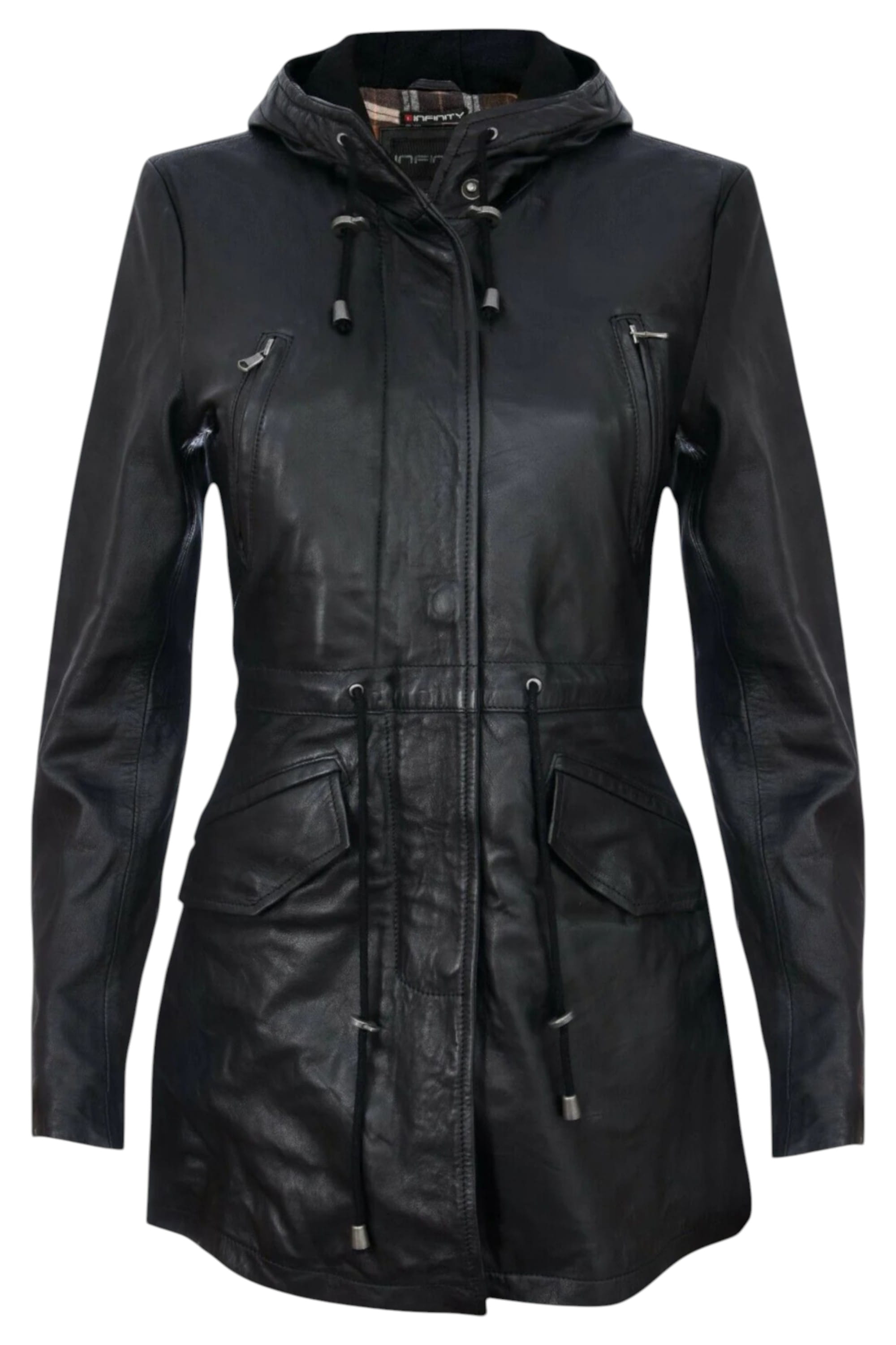 Black Hooded Parka Jacket-Oakengates, Image 1 of 5