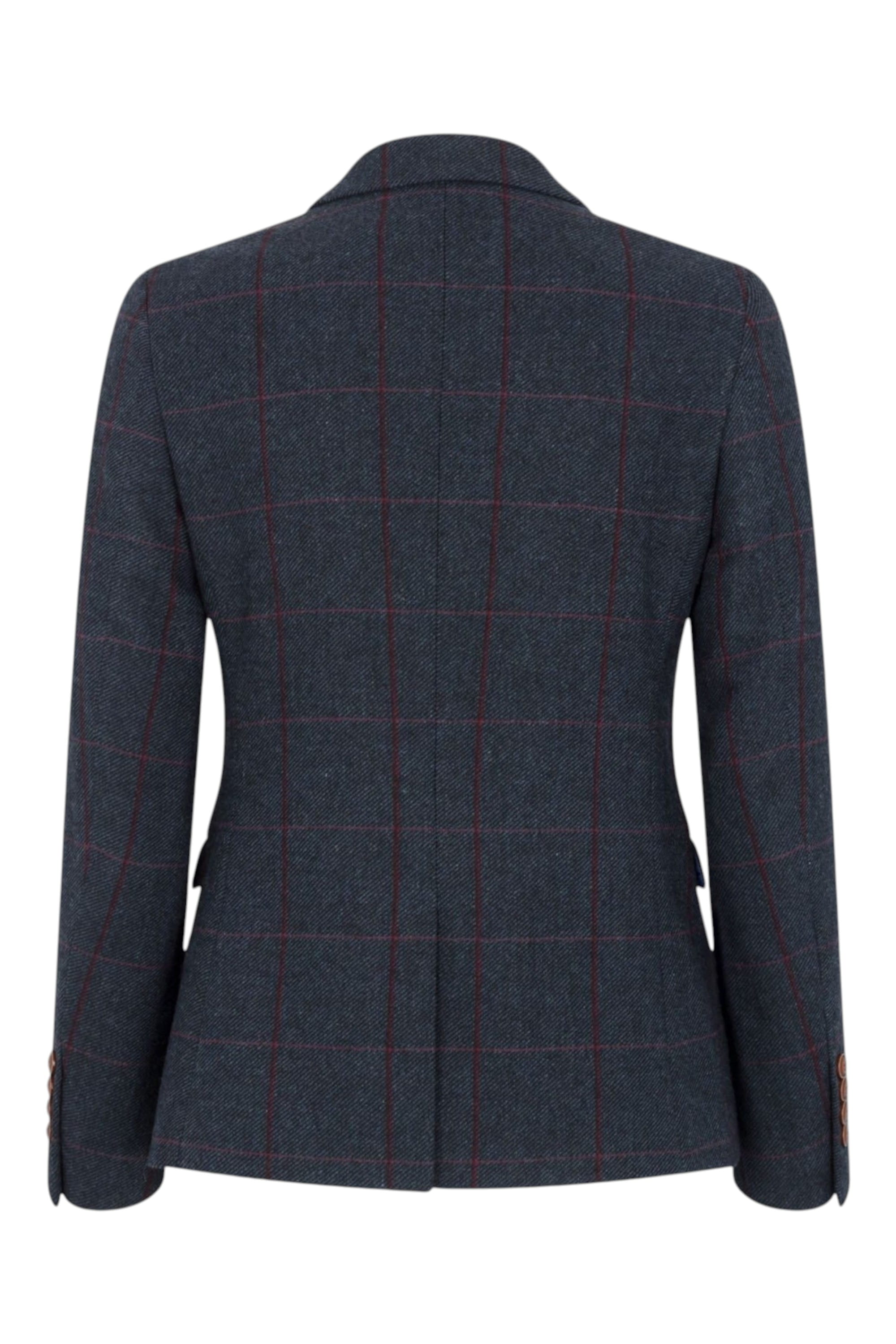 Navy Infinity Leather Navy Women's Navy Tweed Formal Blazer, Image 6 of 7