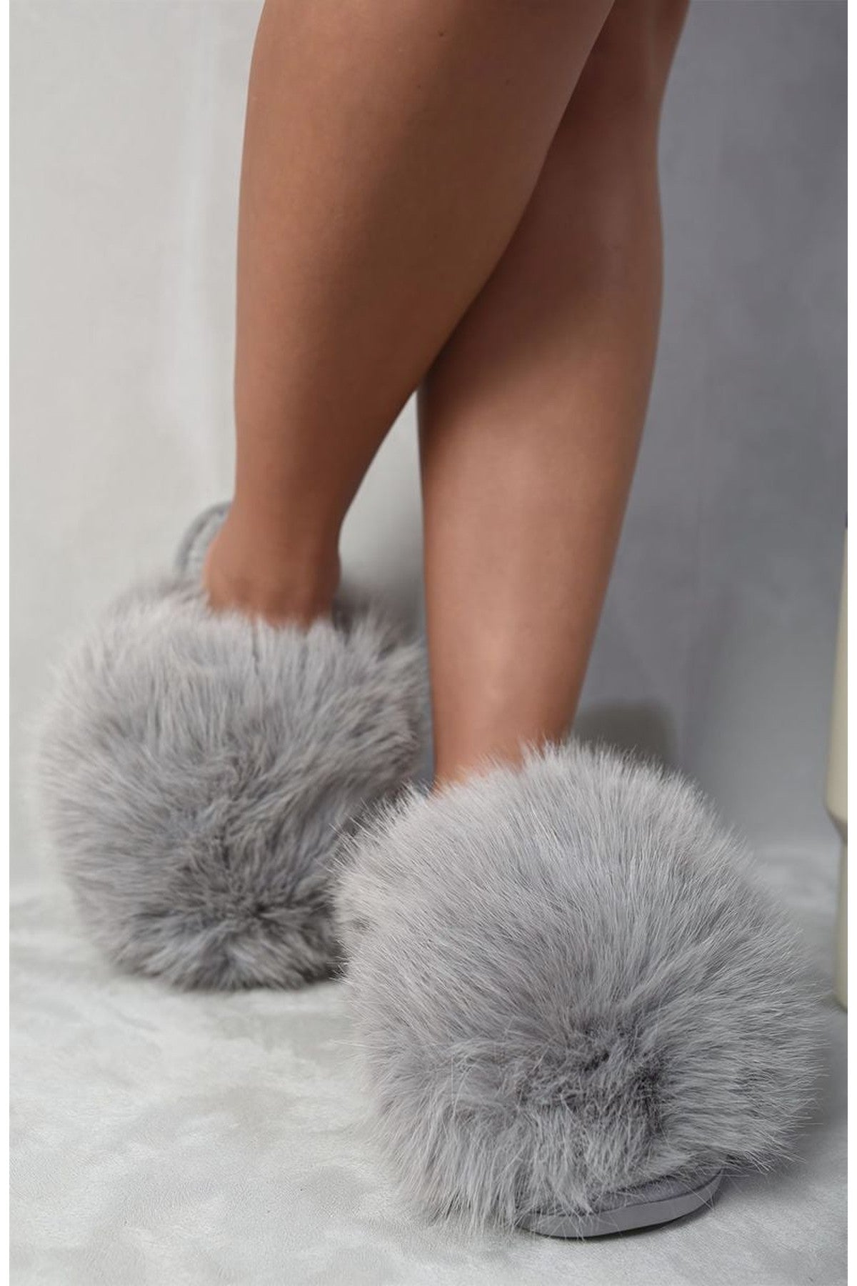 Pink Mildred Fluffy Faux Fur Winter Sandals