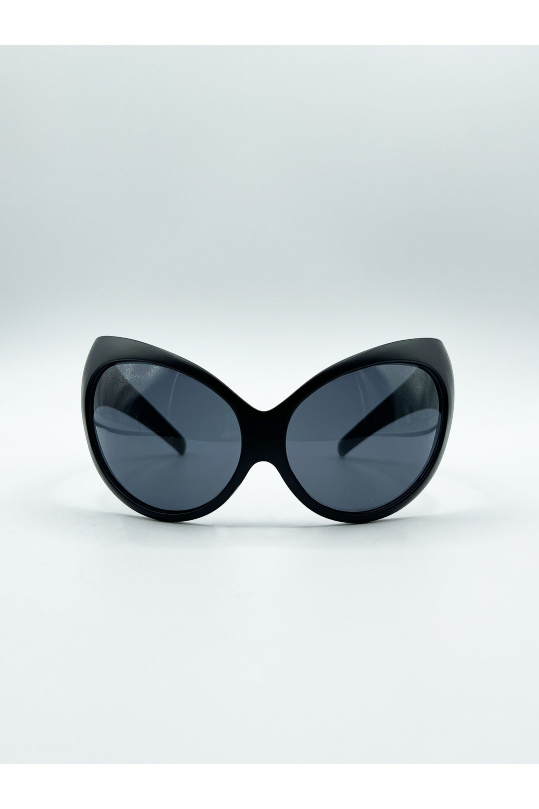 Black Ultra Curved Wrap Around Sunglasses in Black, Image 1 of 6