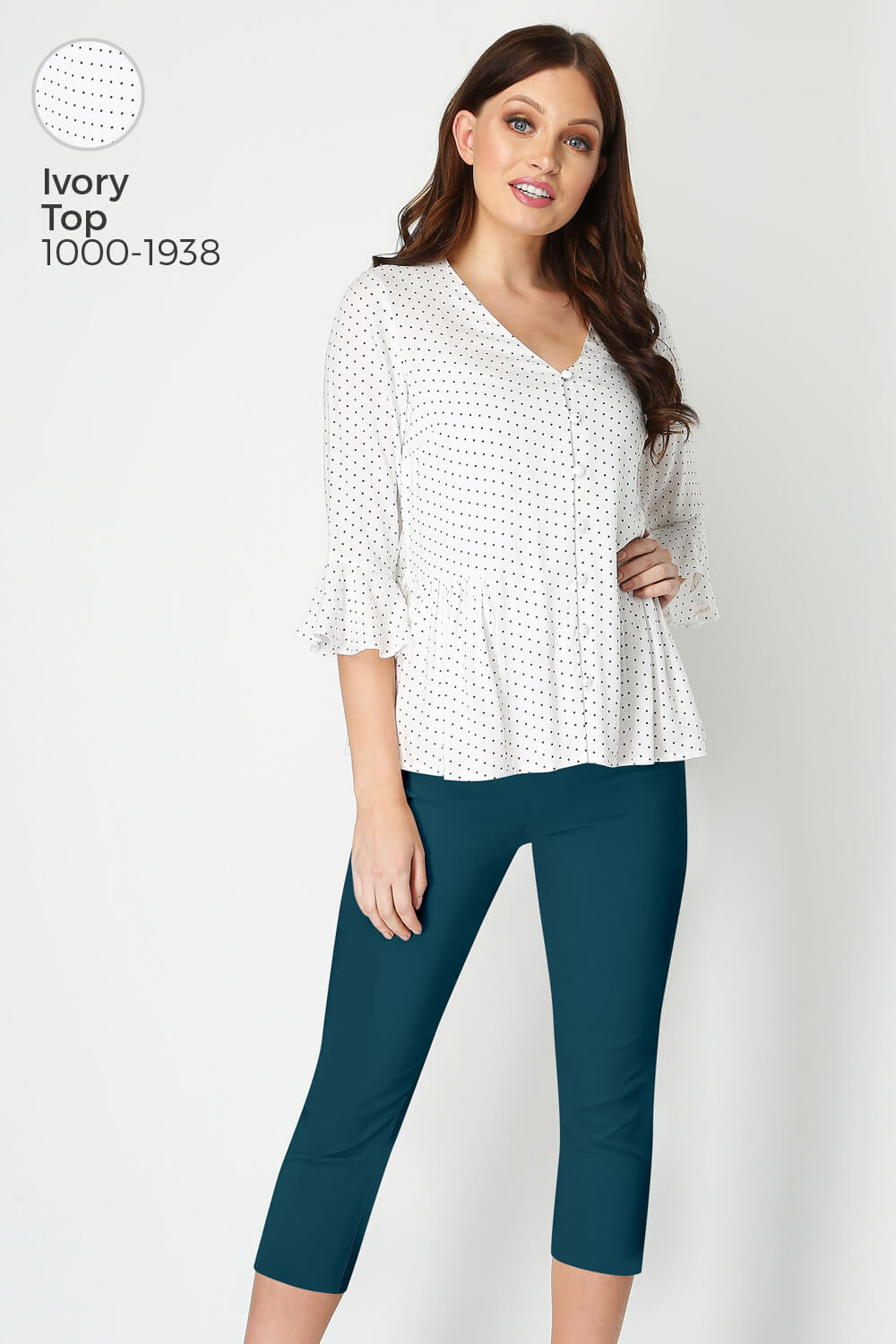 Dark Green Cropped Stretch Trouser, Image 7 of 6