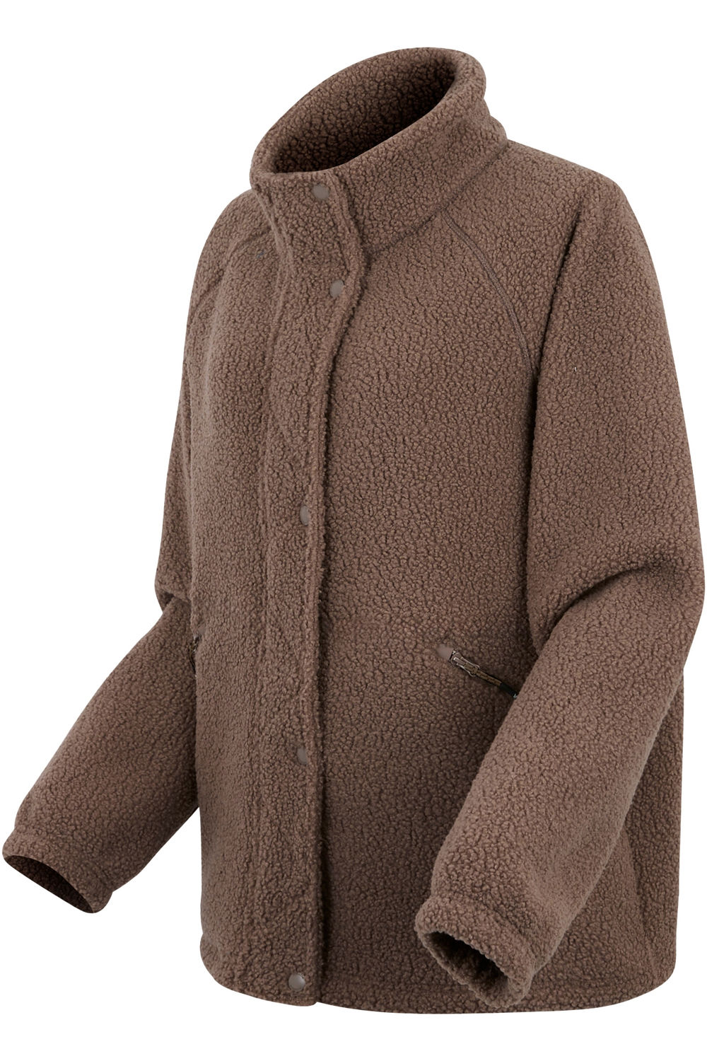 Mocha Emilica Borg Full Zip Fleece Jacket, Image 3 of 4
