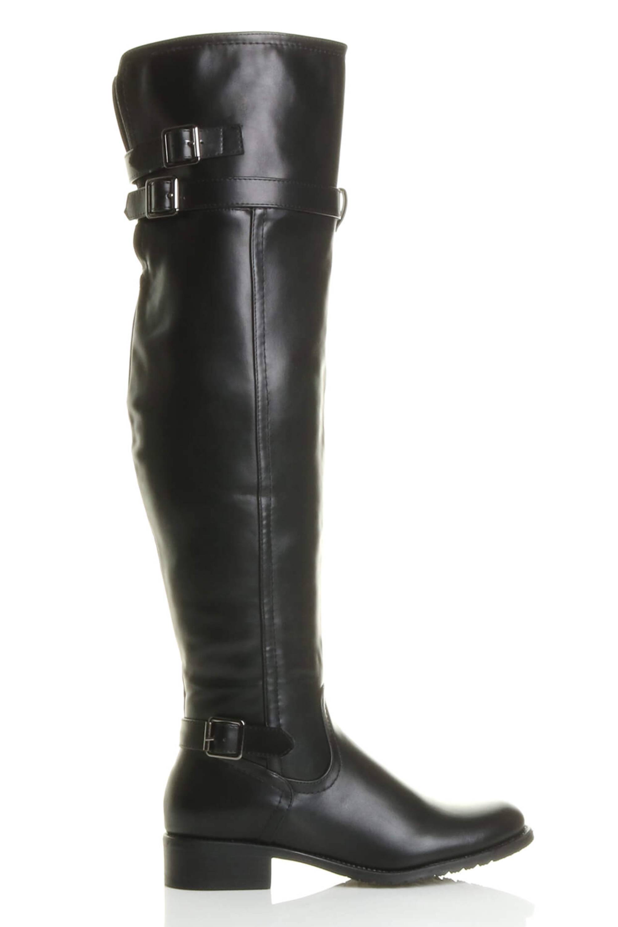 Black AJVANI Black Riding Over The Knee Boots, Image 1 of 8