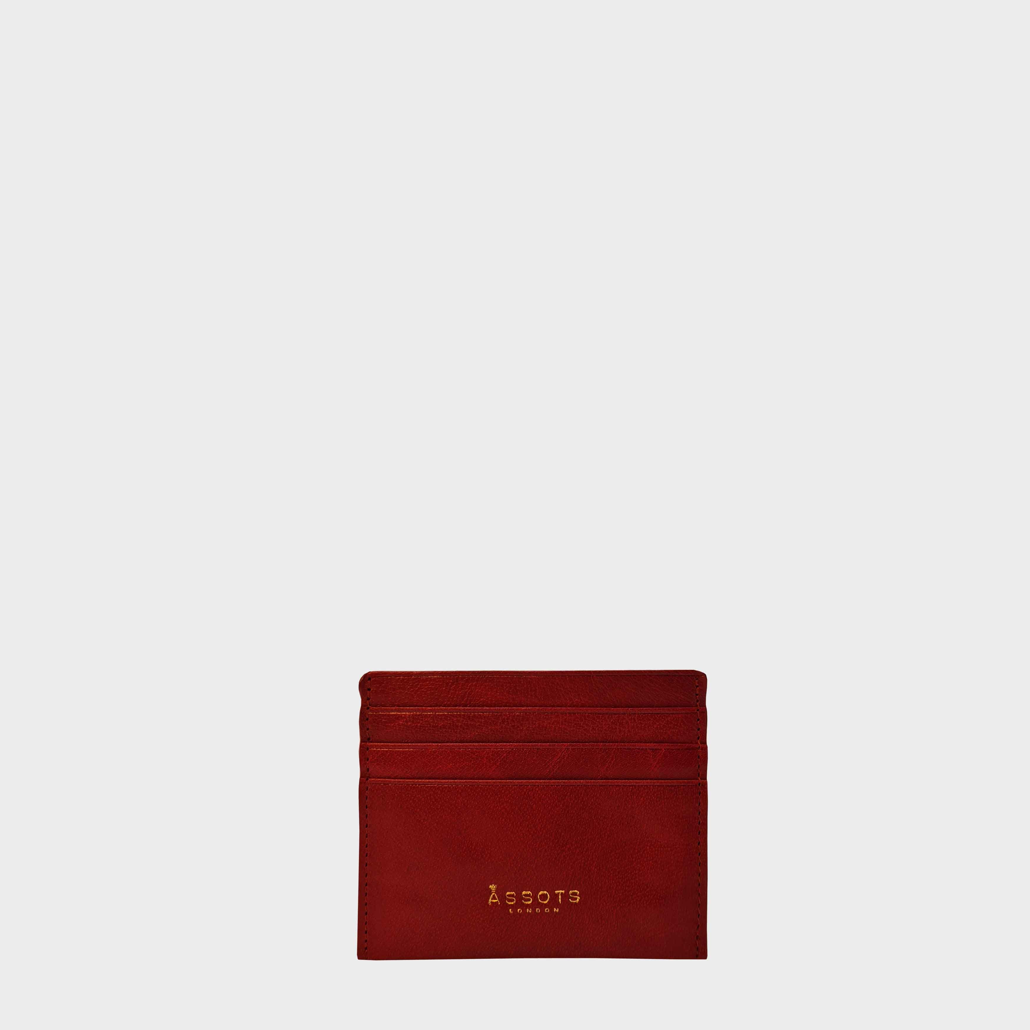 Red 'FANN' RFID Real Leather Credit Card Holder, Image 1 of 4