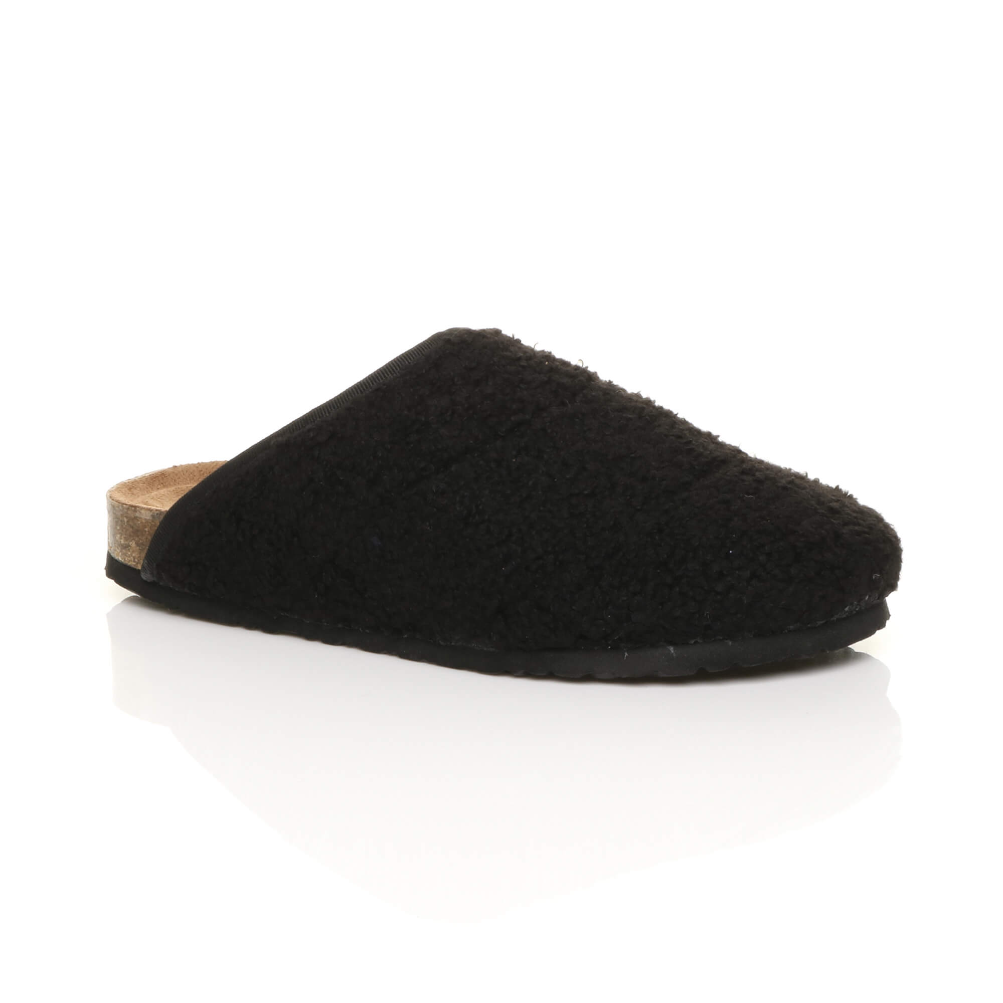 Black AJVANI Black Footbed Mules Slippers, Image 1 of 6