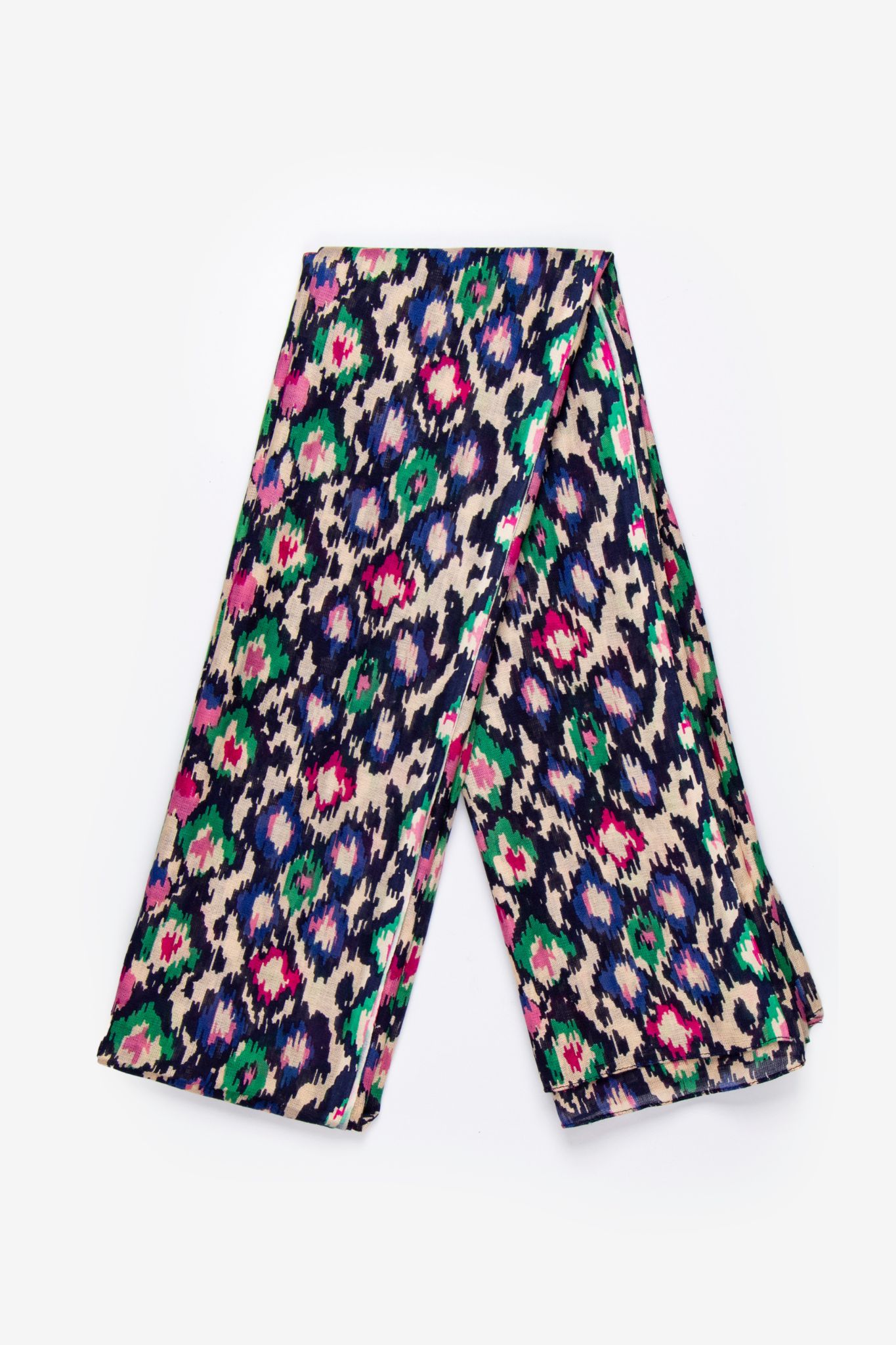 Navy Blue Sarta Navy Blue Spotted Abstract Lightweight Scarf, Image 3 of 3