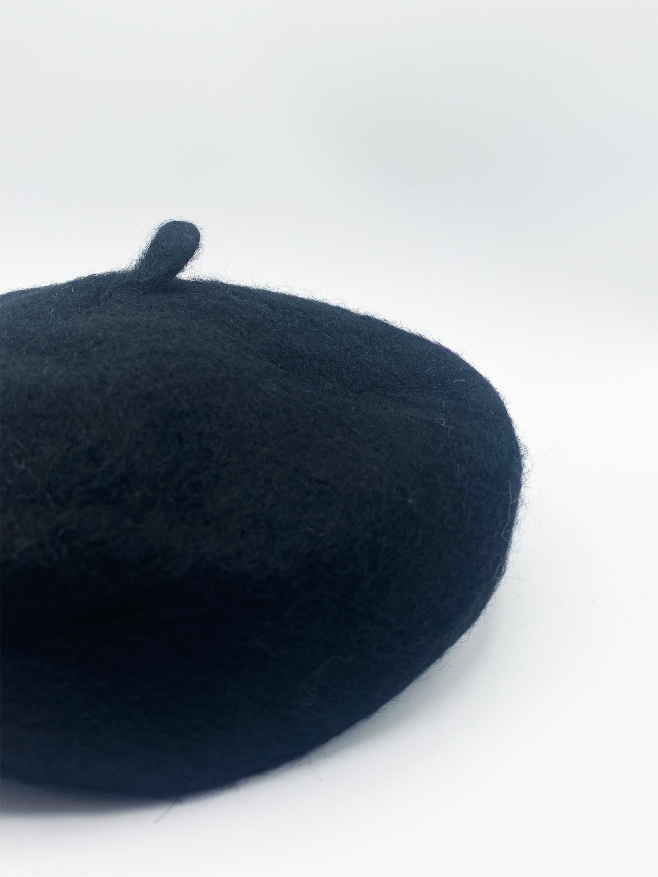 Black Plain Felt Beret, Image 2 of 3