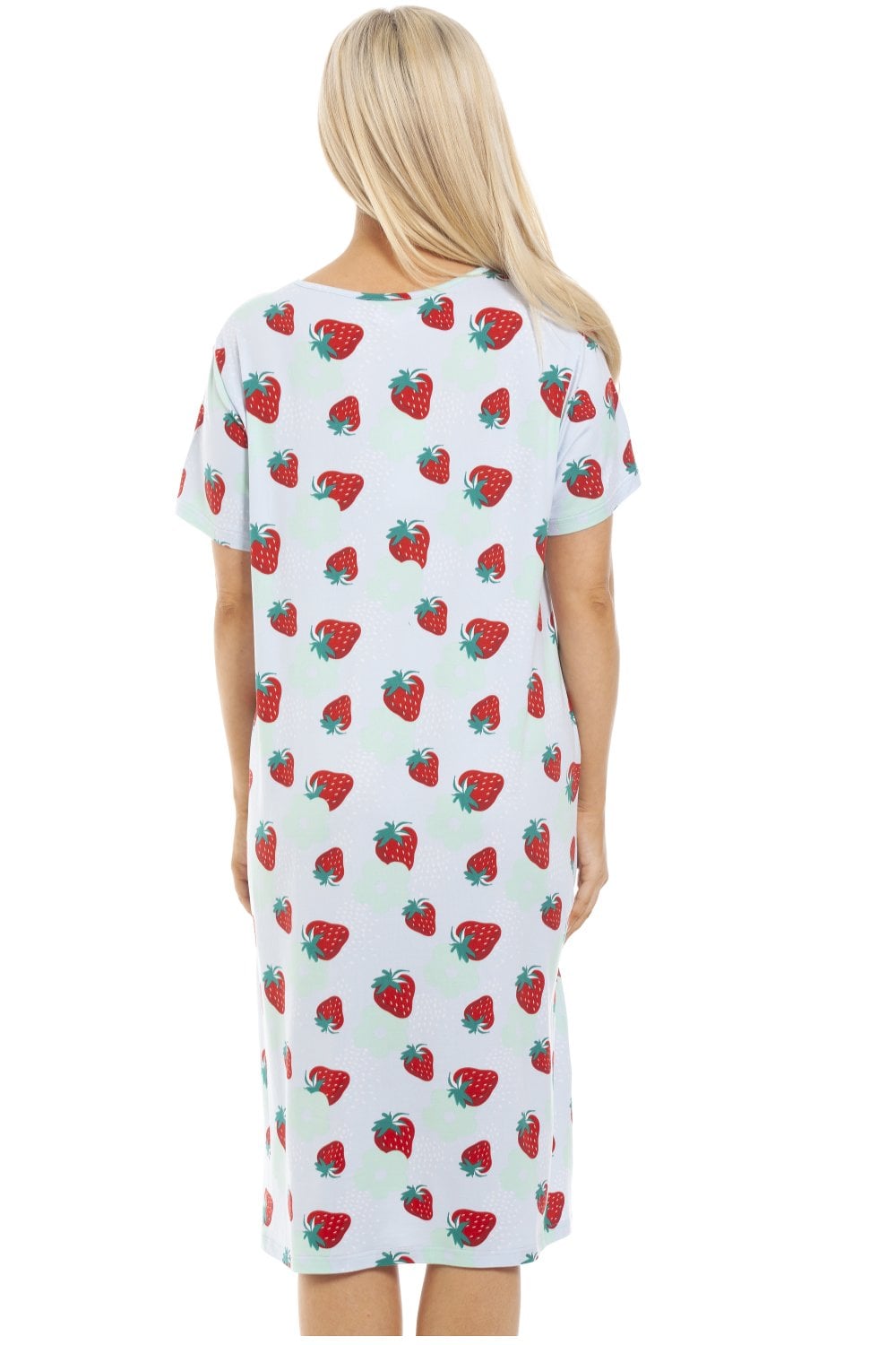 Light Blue Spandex Short Sleeve Nightdress, Image 4 of 5