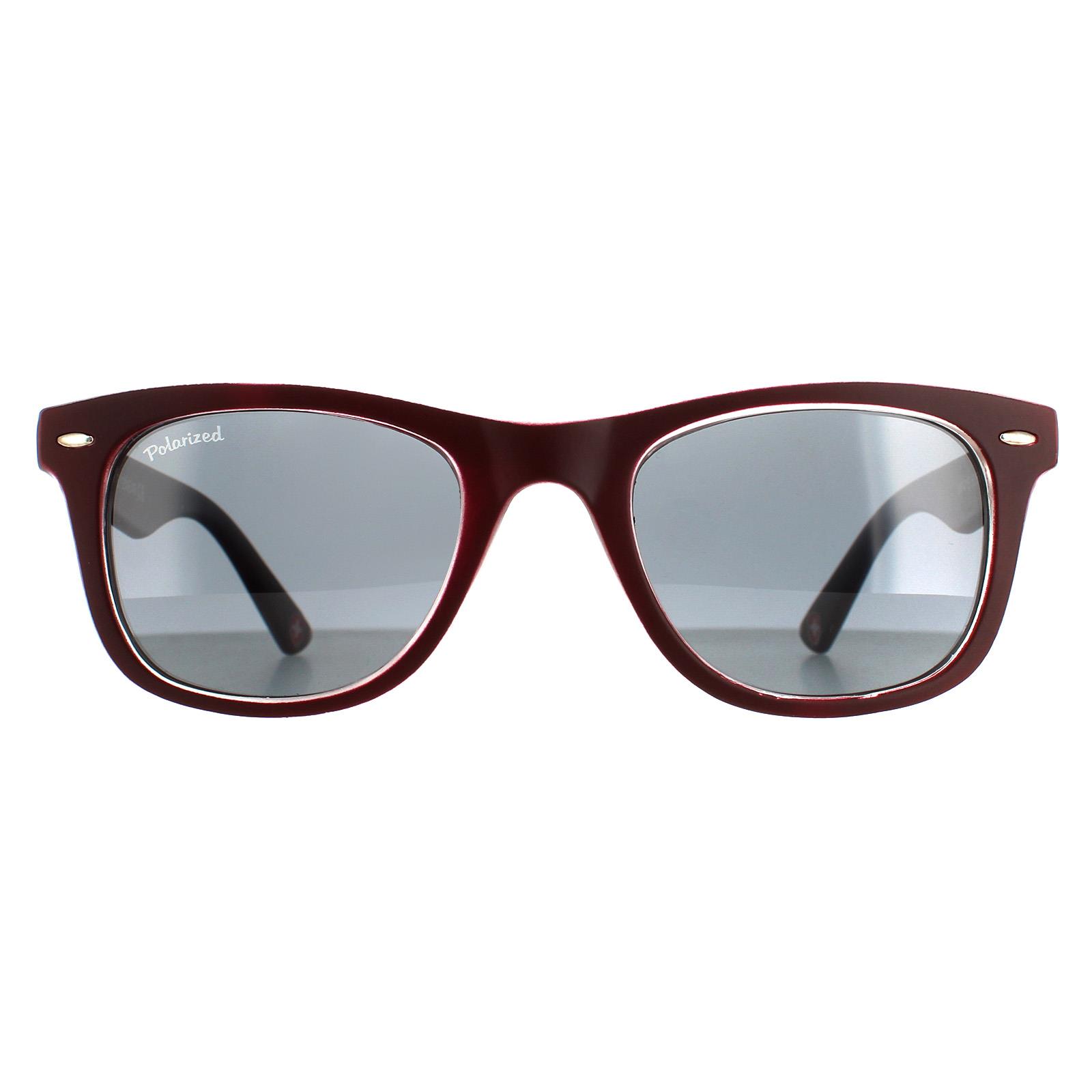 Red Square Burgundy Rubbertouch Grey Polarized MP41 Sunglasses, Image 1 of 4