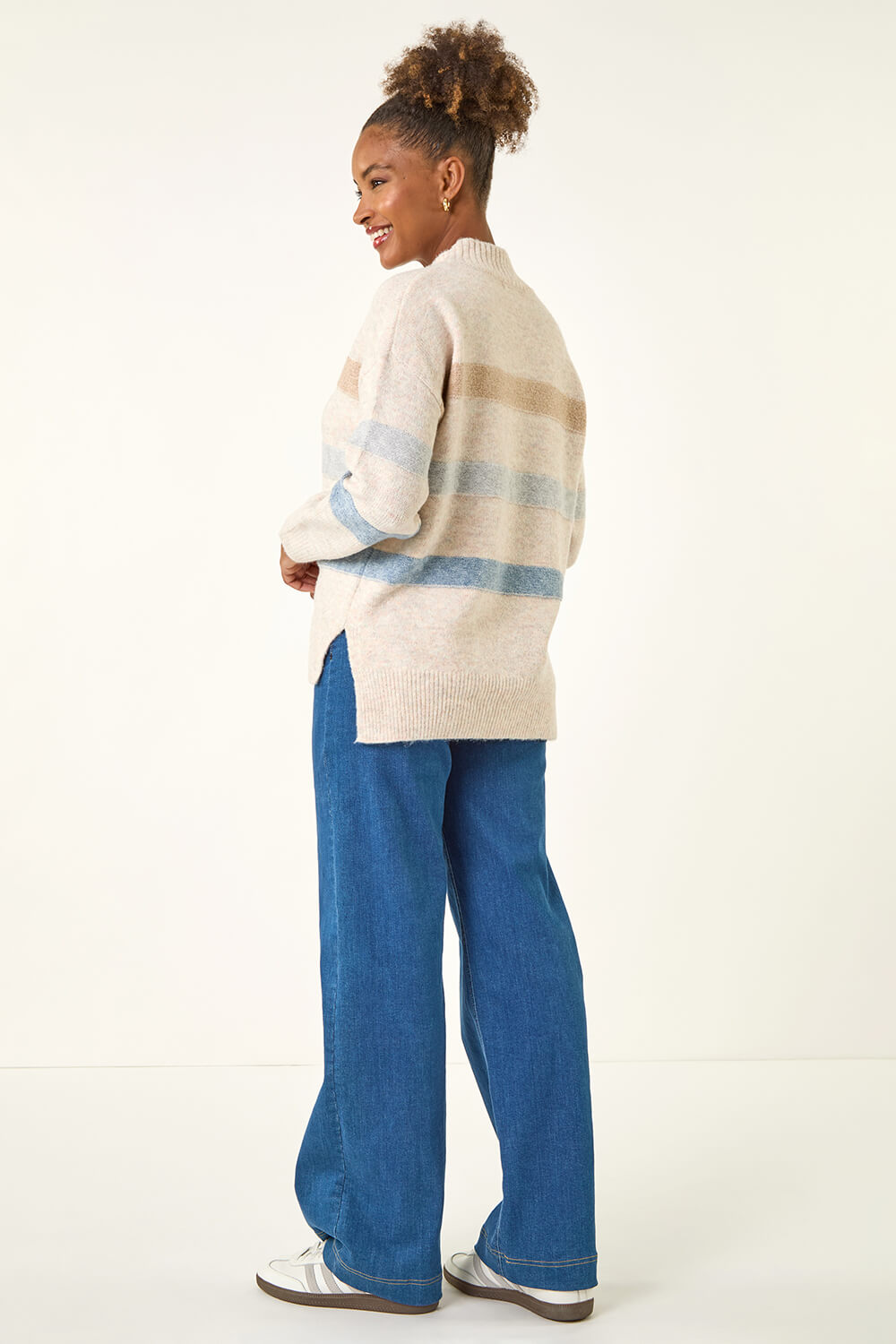 Stone Soft Stripe Knit Jumper, Image 4 of 5