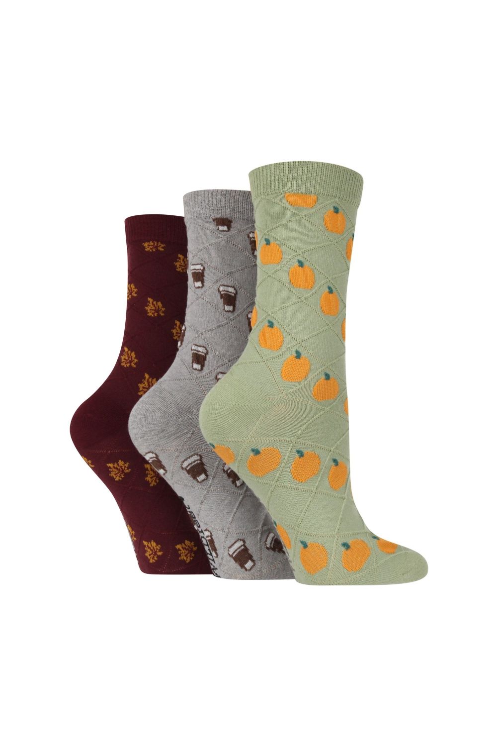 Grey 3 Pack Fashionable Texture Knit Cotton Socks, Image 1 of 3