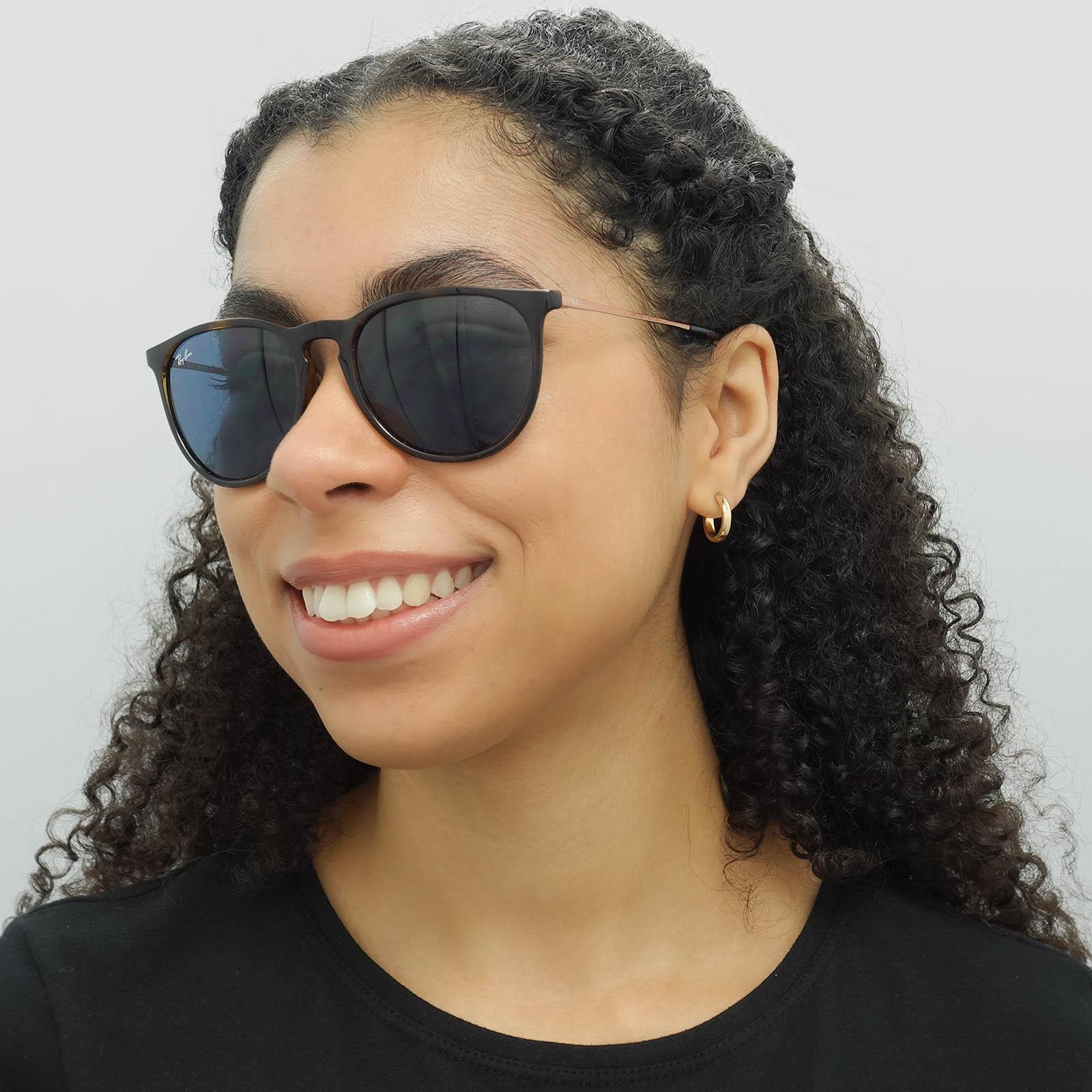Brown Round Havana Dark Blue Erika 4171 Sunglasses, Image 3 of 3