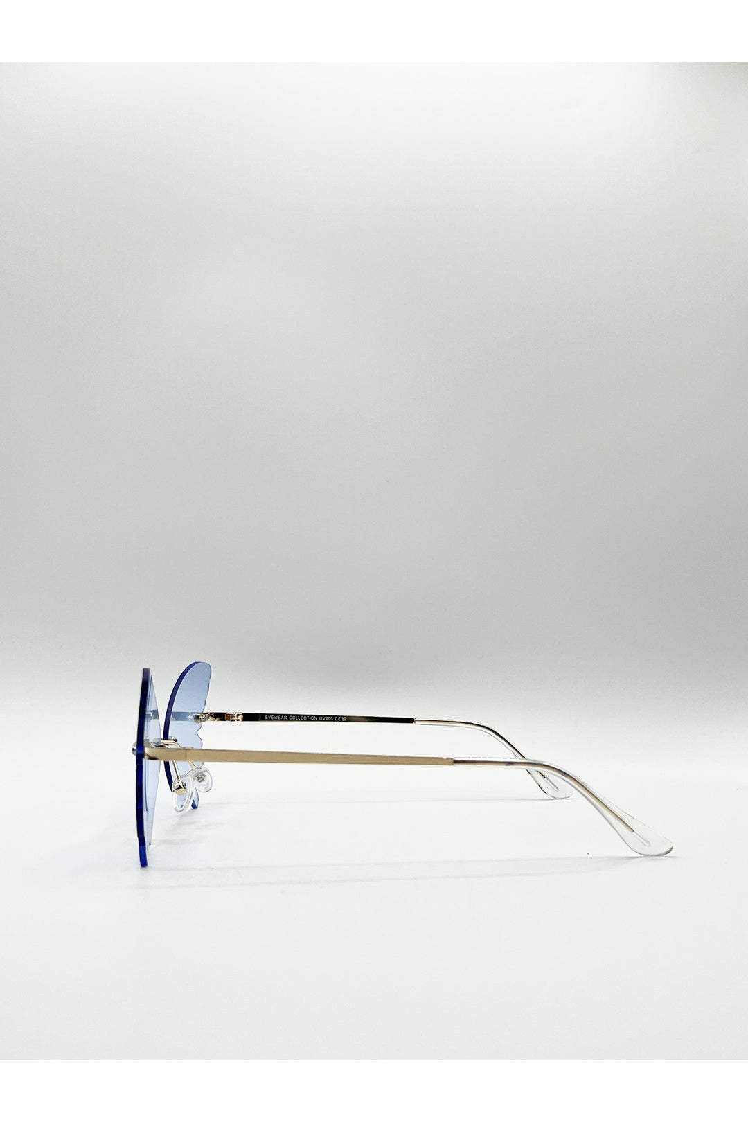 Blue Frameless Blue Butterfly Sunglasses, Image 4 of 6