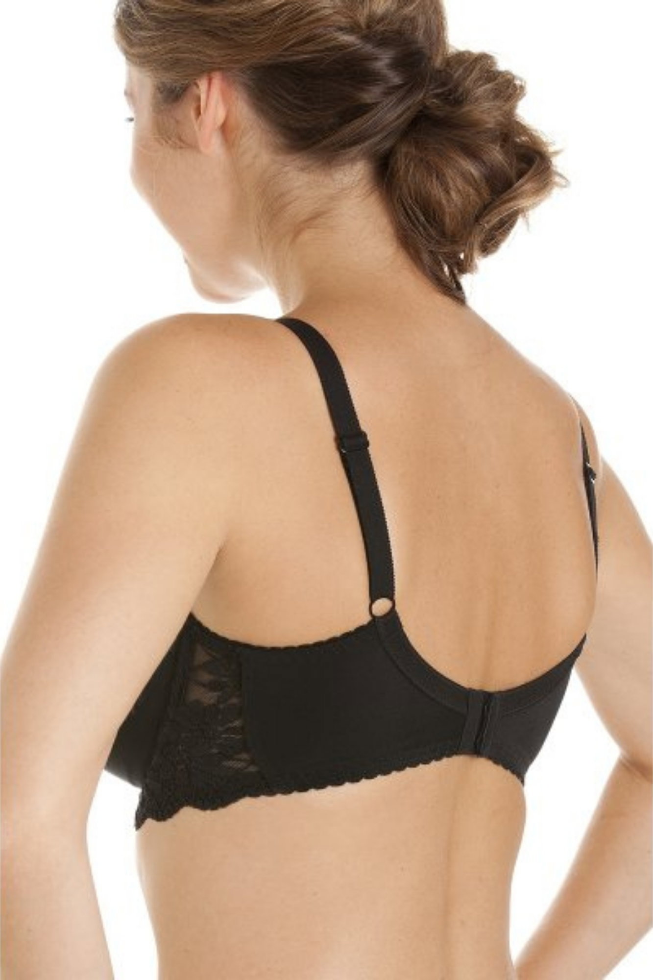 Black Classic Floral Lace Underwired Bra, Image 3 of 5